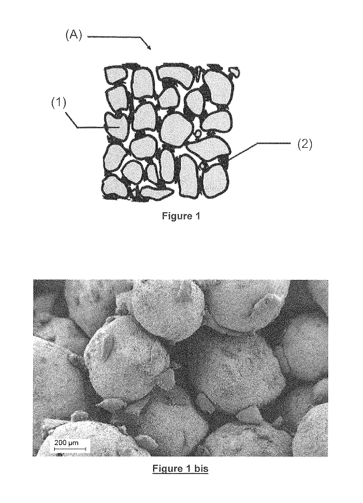 Article with zeolitic particles bonded with resin