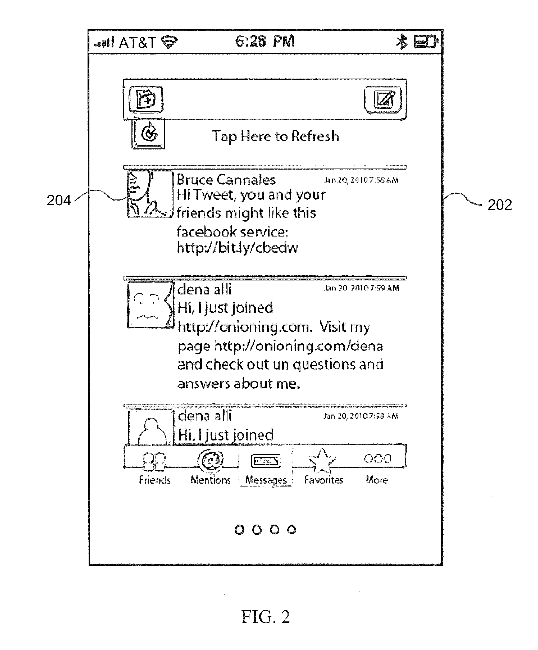 Mobile device messaging application