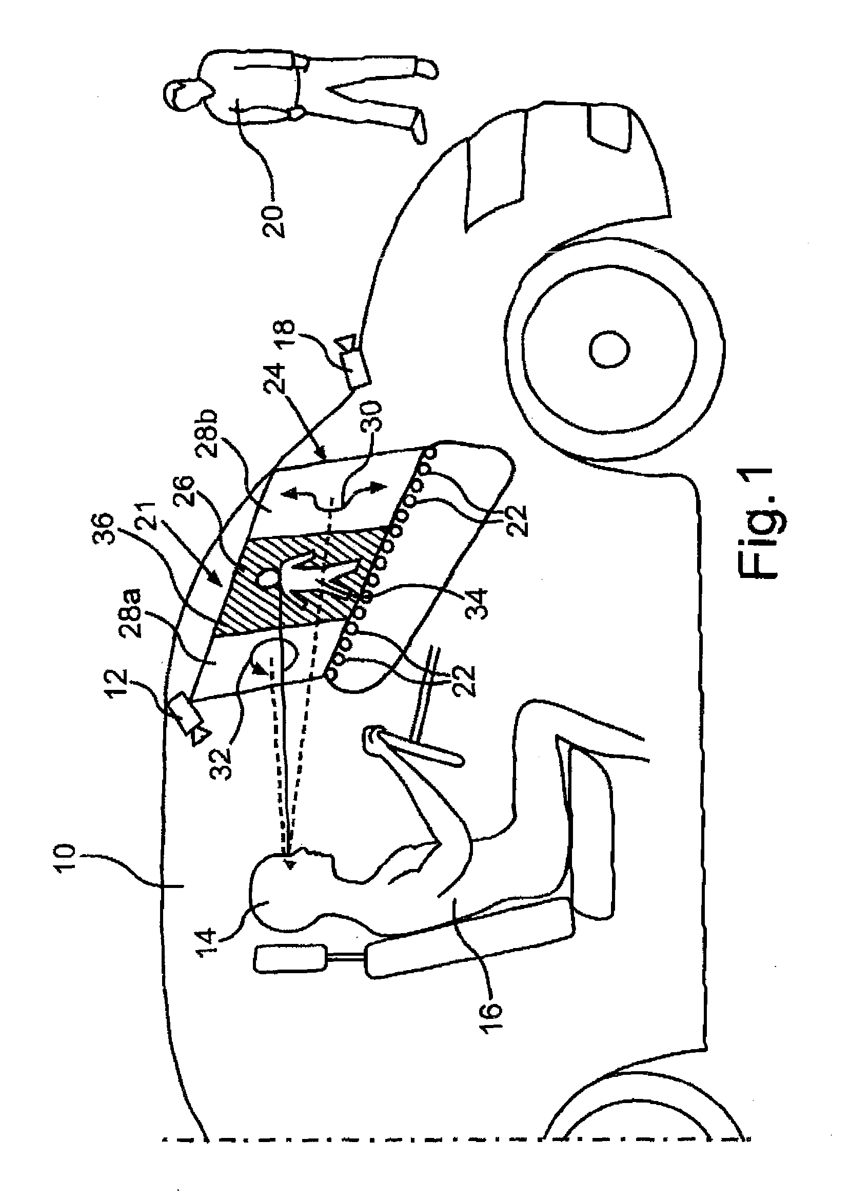 Method for providing a representation in a motor vehicle depending on a viewing direction of a vehicle operator