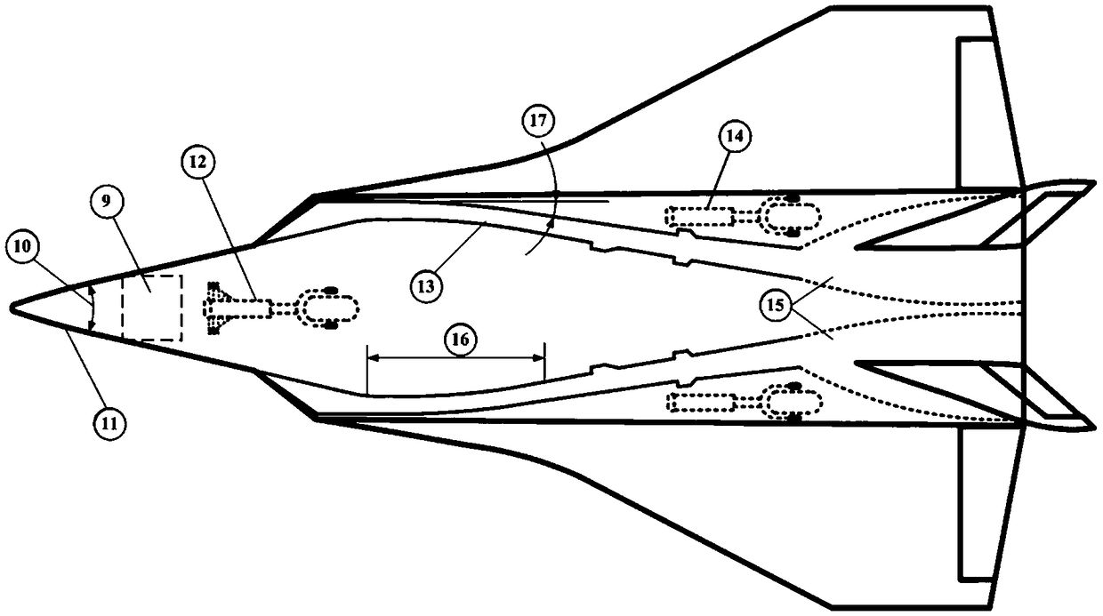 Aerodynamic layout of high-speed aircraft with airframe double-side gas intake