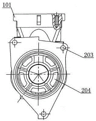 Double-cylinder integrated crankshaft box structure of automobile air compressor