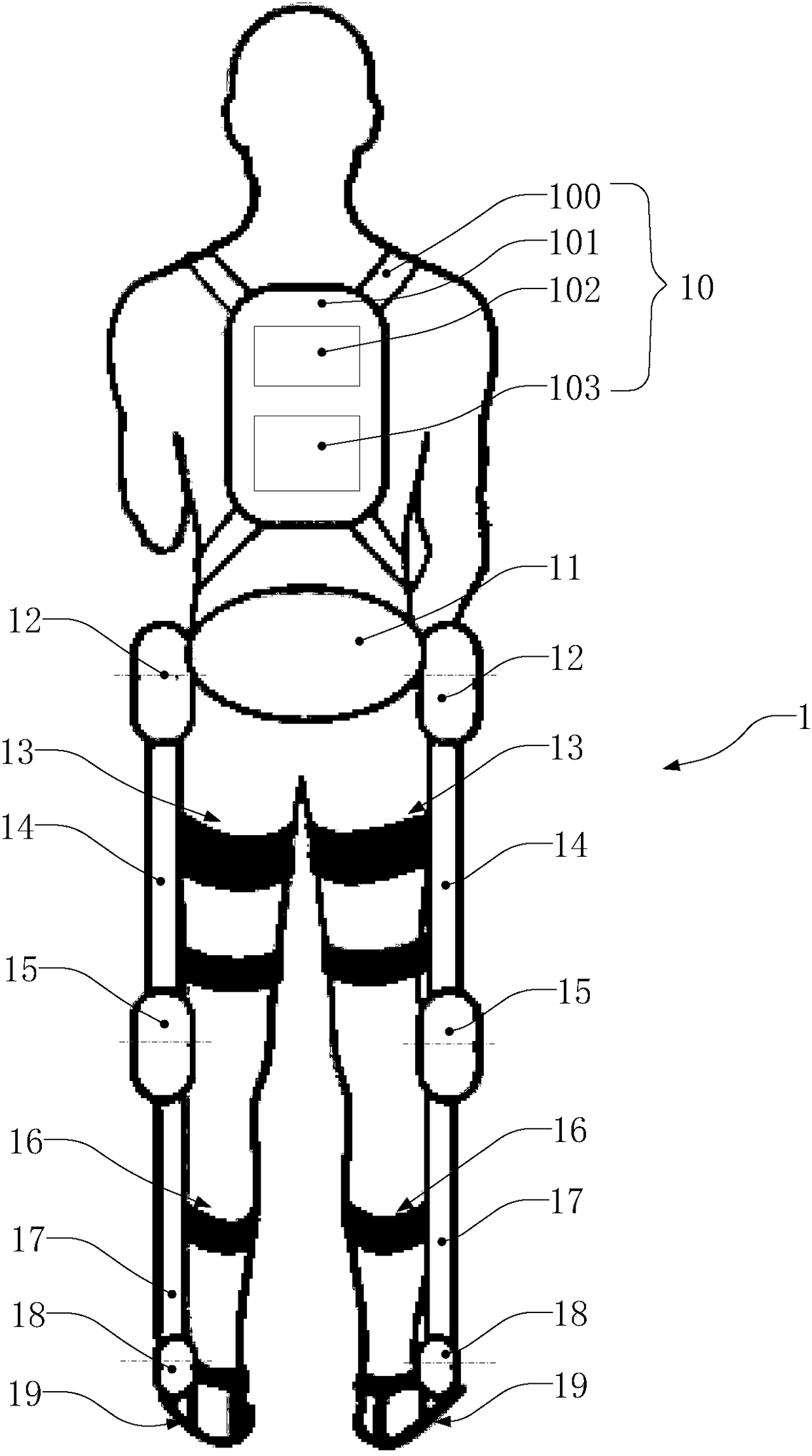 Lower limb rehabilitation exoskeleton system and walking control method thereof