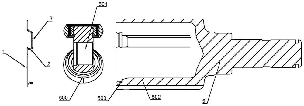 Wire retaining ring at the mouth of the sliding universal joint