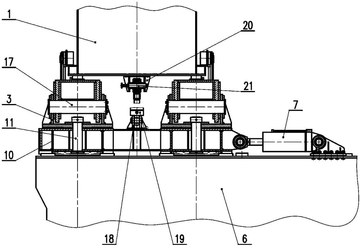 A load balance control device and method for outriggers of a bridge erecting machine