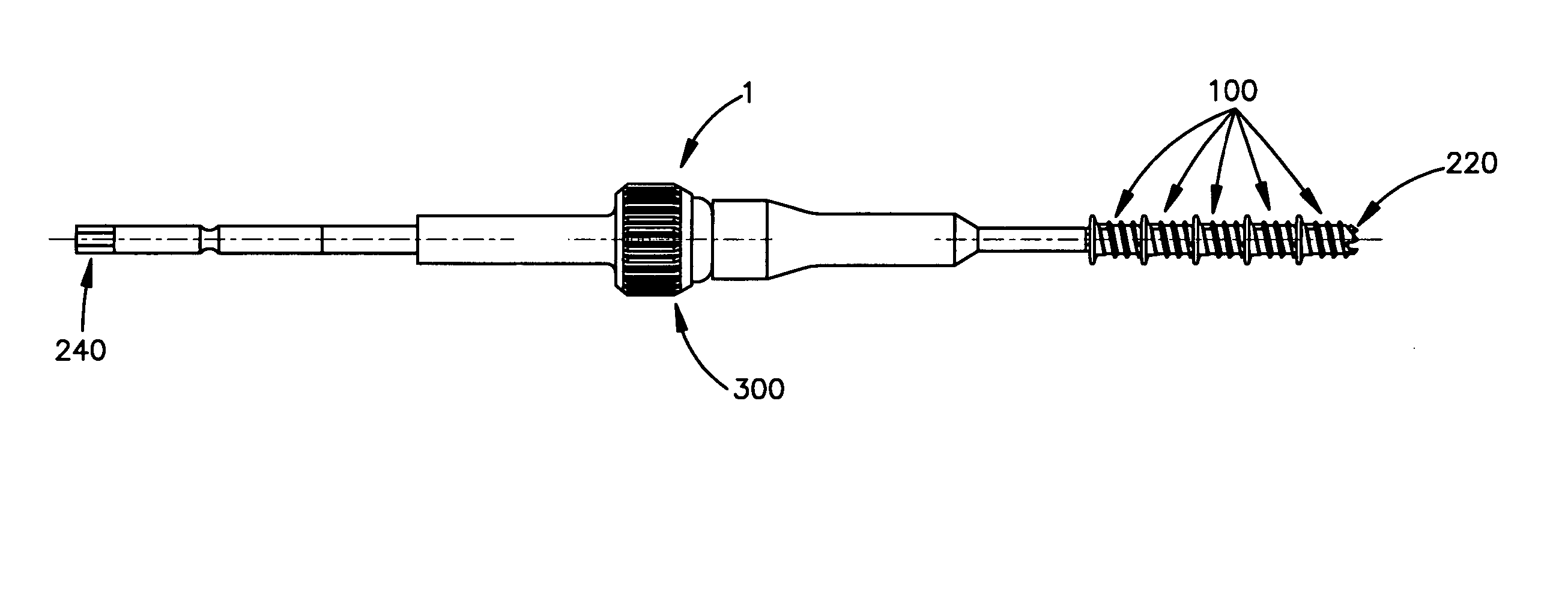 Adjustable tool for cannulated fasteners