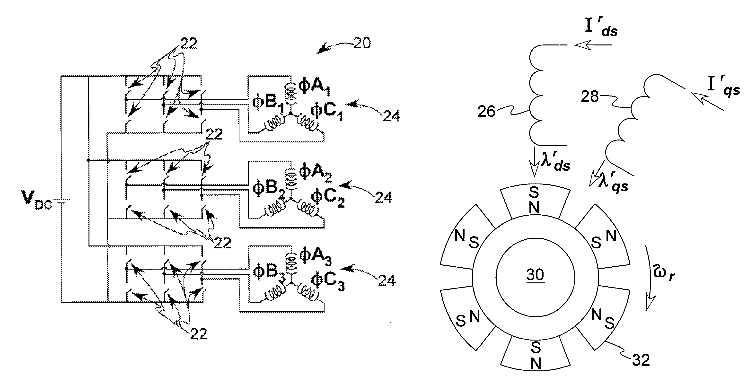 Control system for bearingless motor-generator