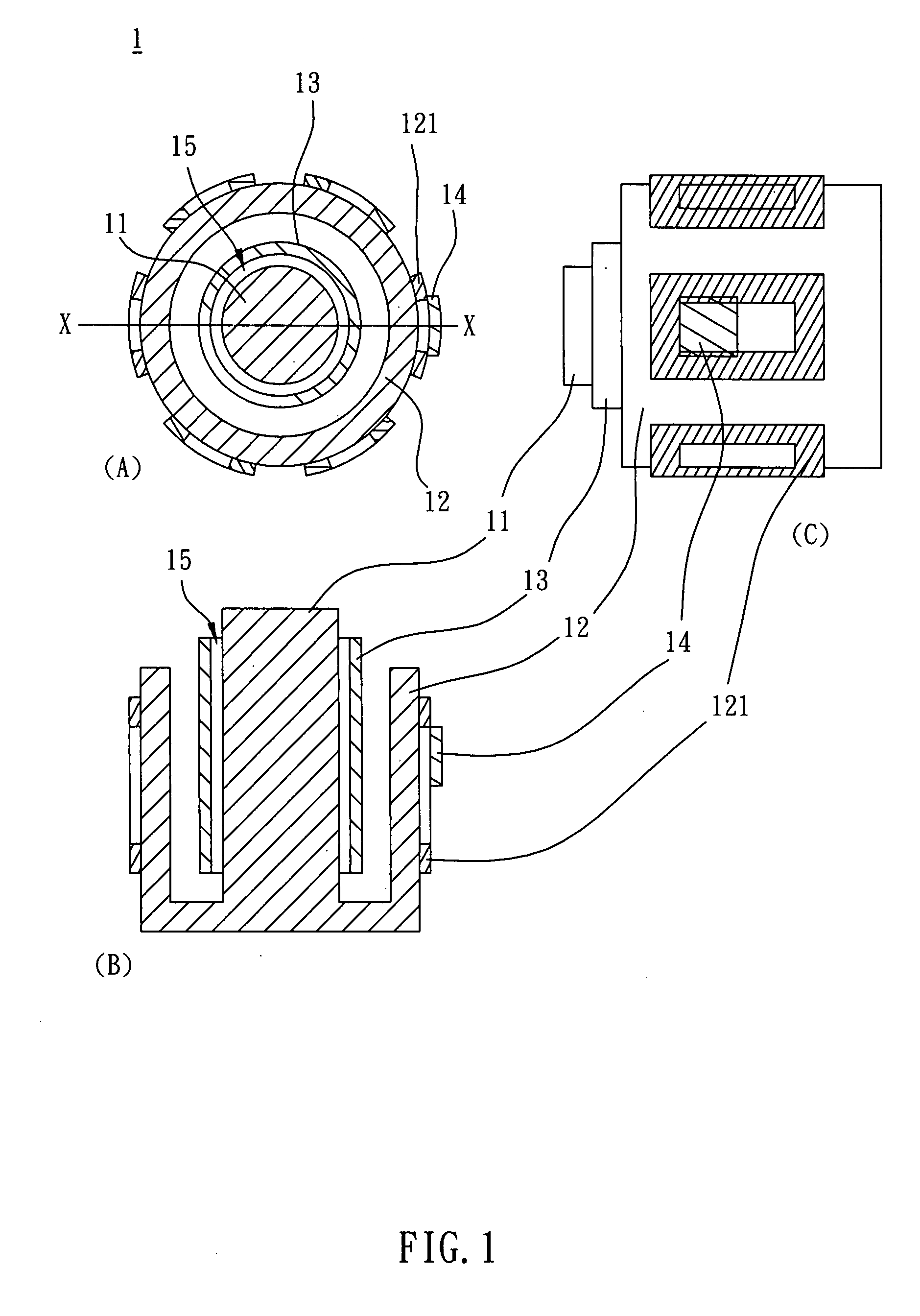 Motor with air bearing structure