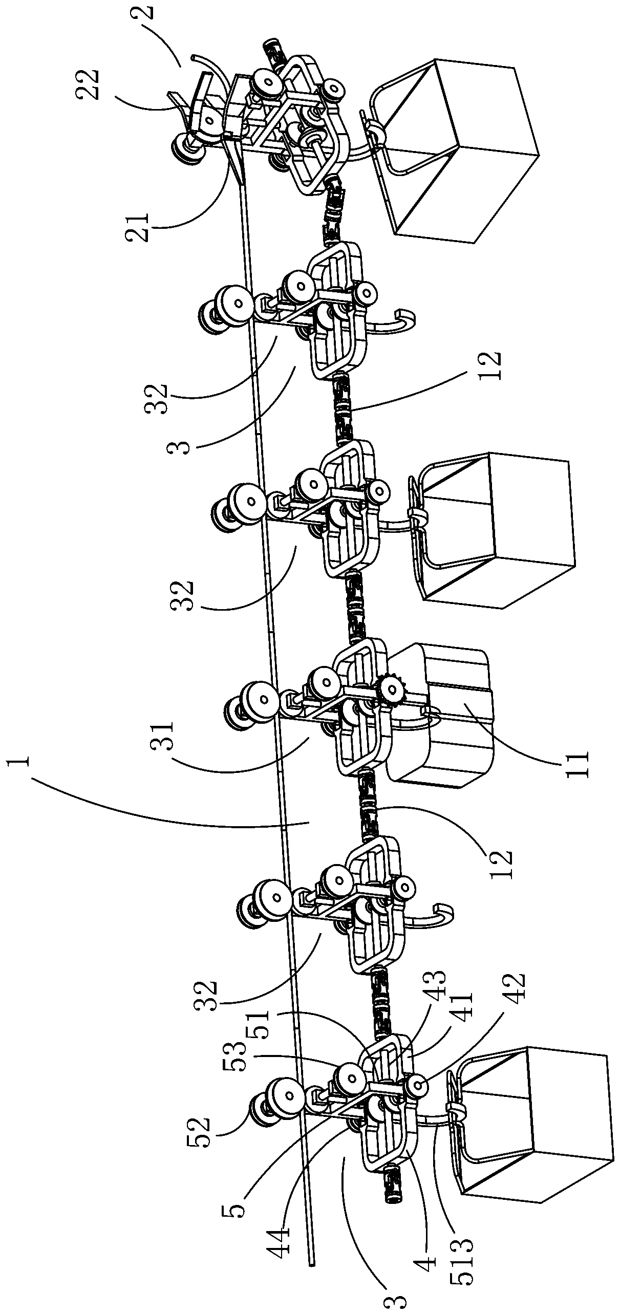 Cableway self-propelled transport apparatus