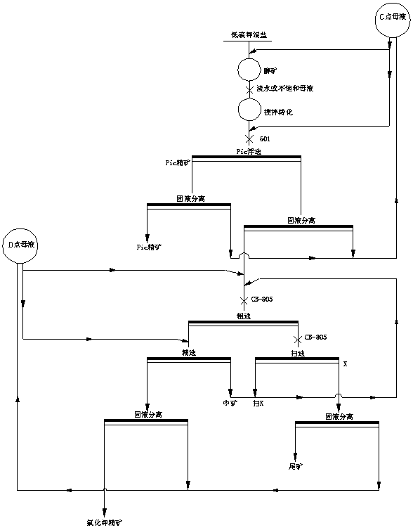 Potassium extraction processing technology of a kind of low-sulfur potassium mixed salt