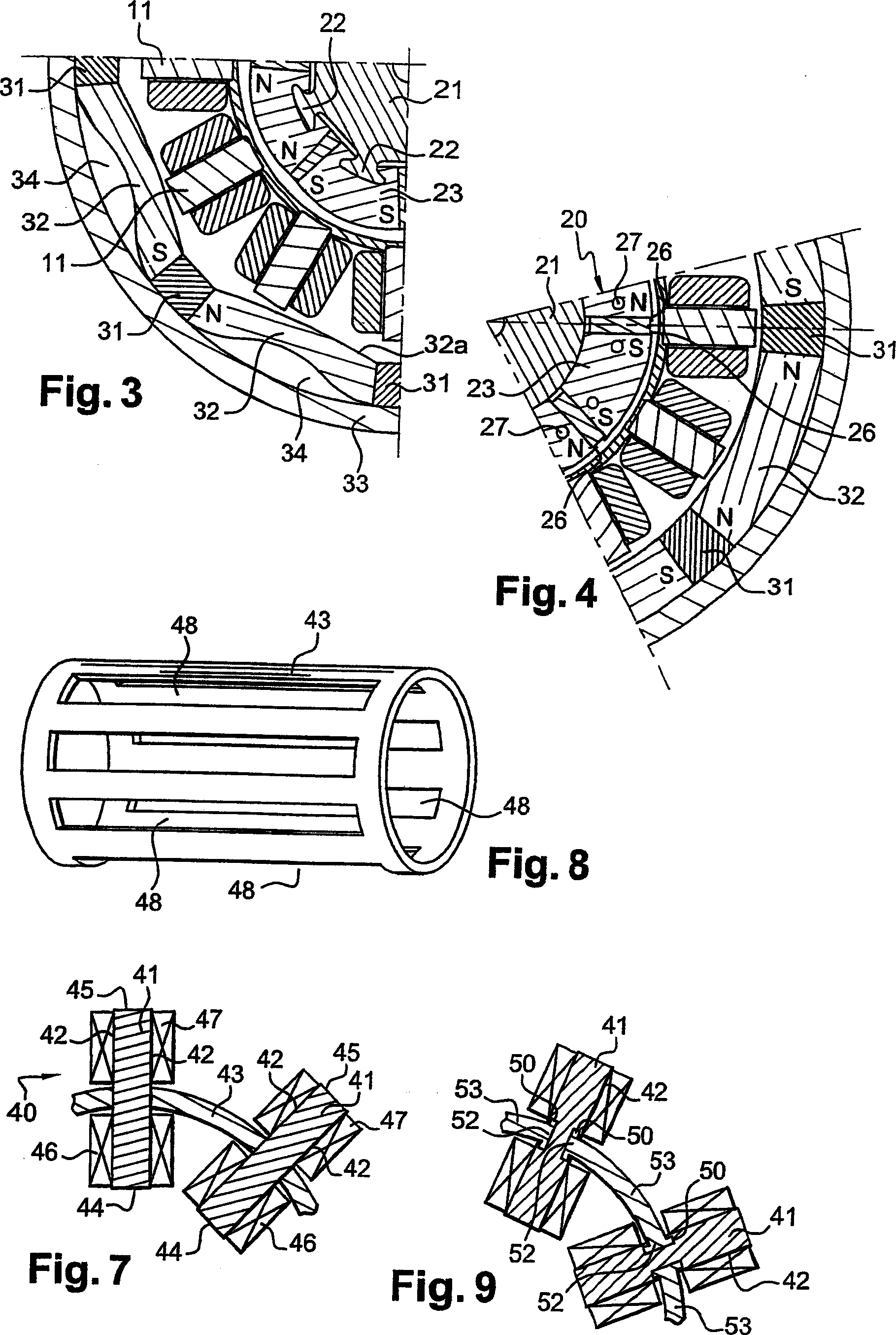 Rotary electric machine comprising a stator and two rotors