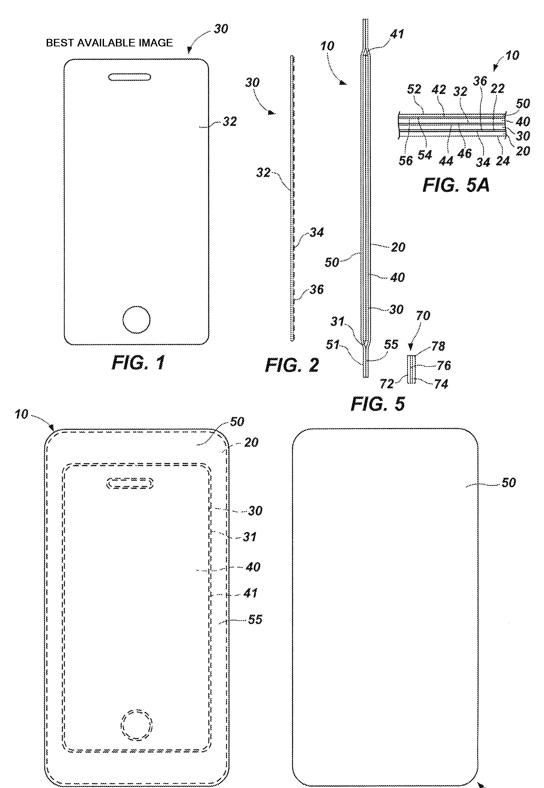 Protective films for dry application to protected surfaces, installation assemblies and kits including the films, devices protected with the films, and associated methods