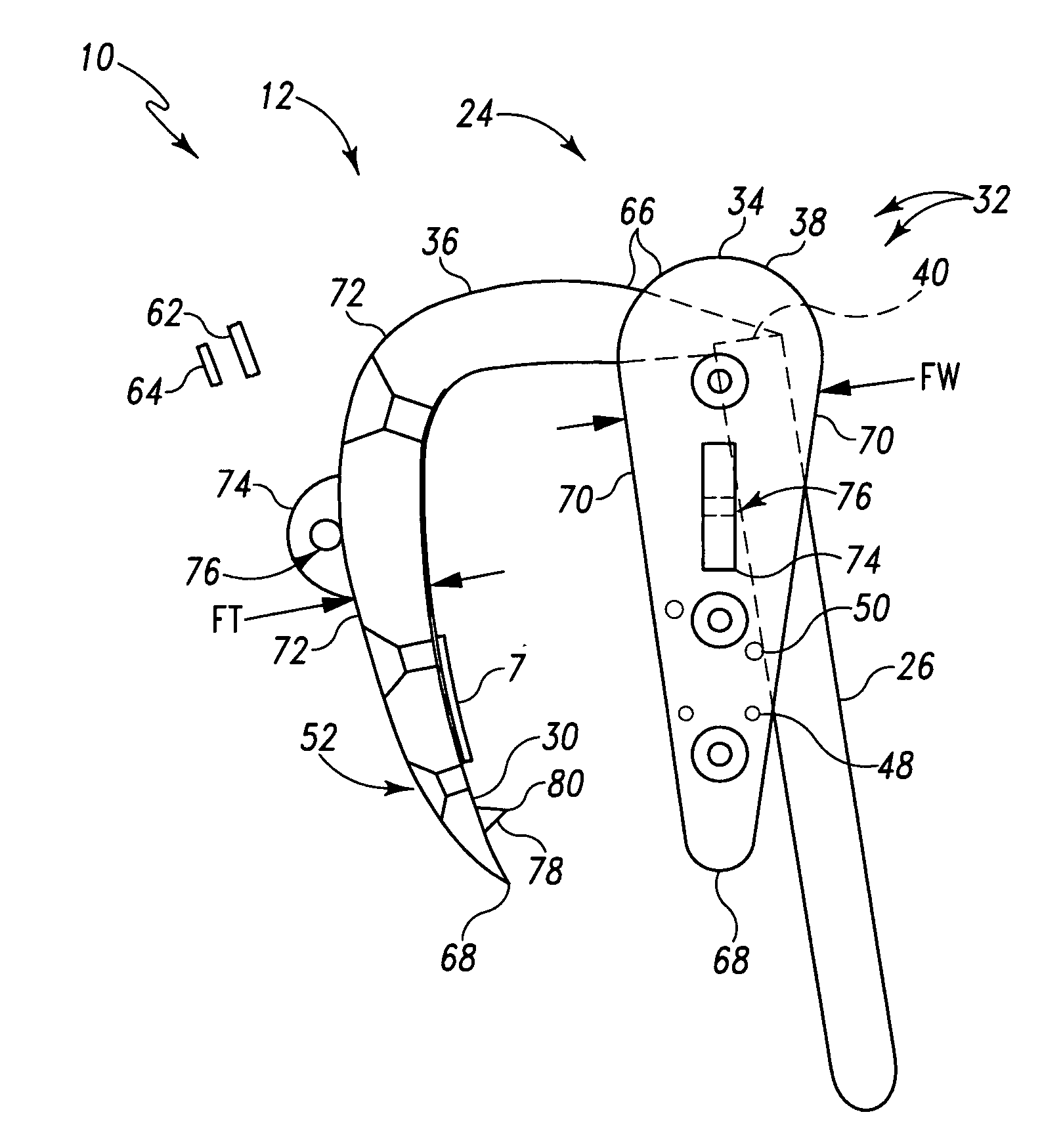 Orthopaedic stem with protrusion and associated surgical procedure