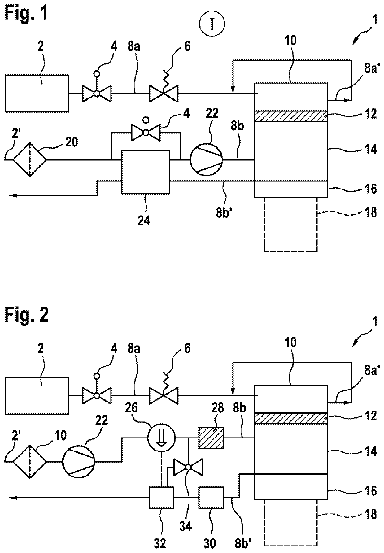 Method for regulating the humidity of a membrane of a fuel cell