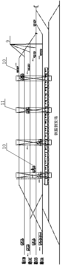 Container track power flatcar for combined transport and method of transporting containers