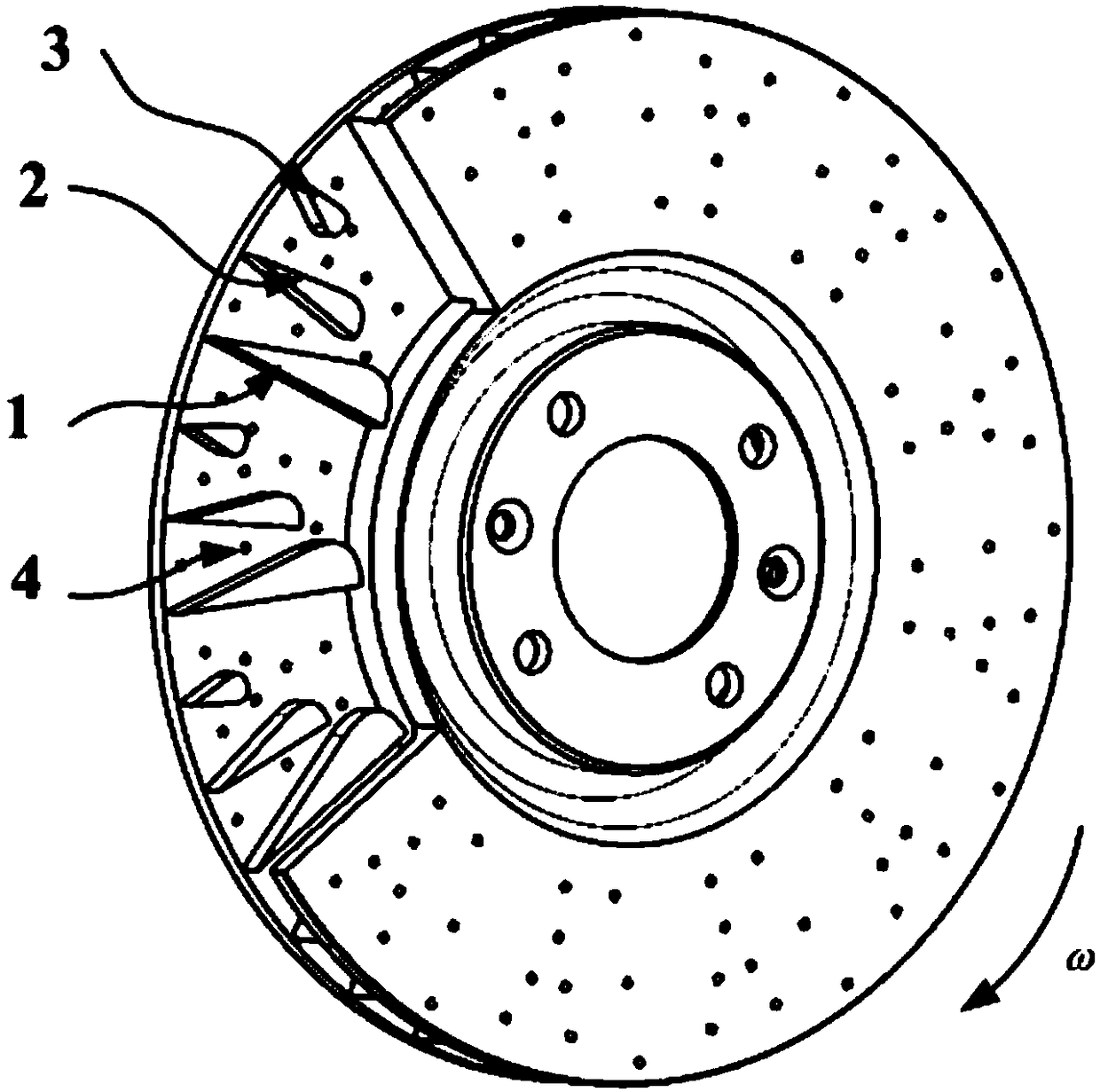 An air-cooled vehicle brake disc with air passage