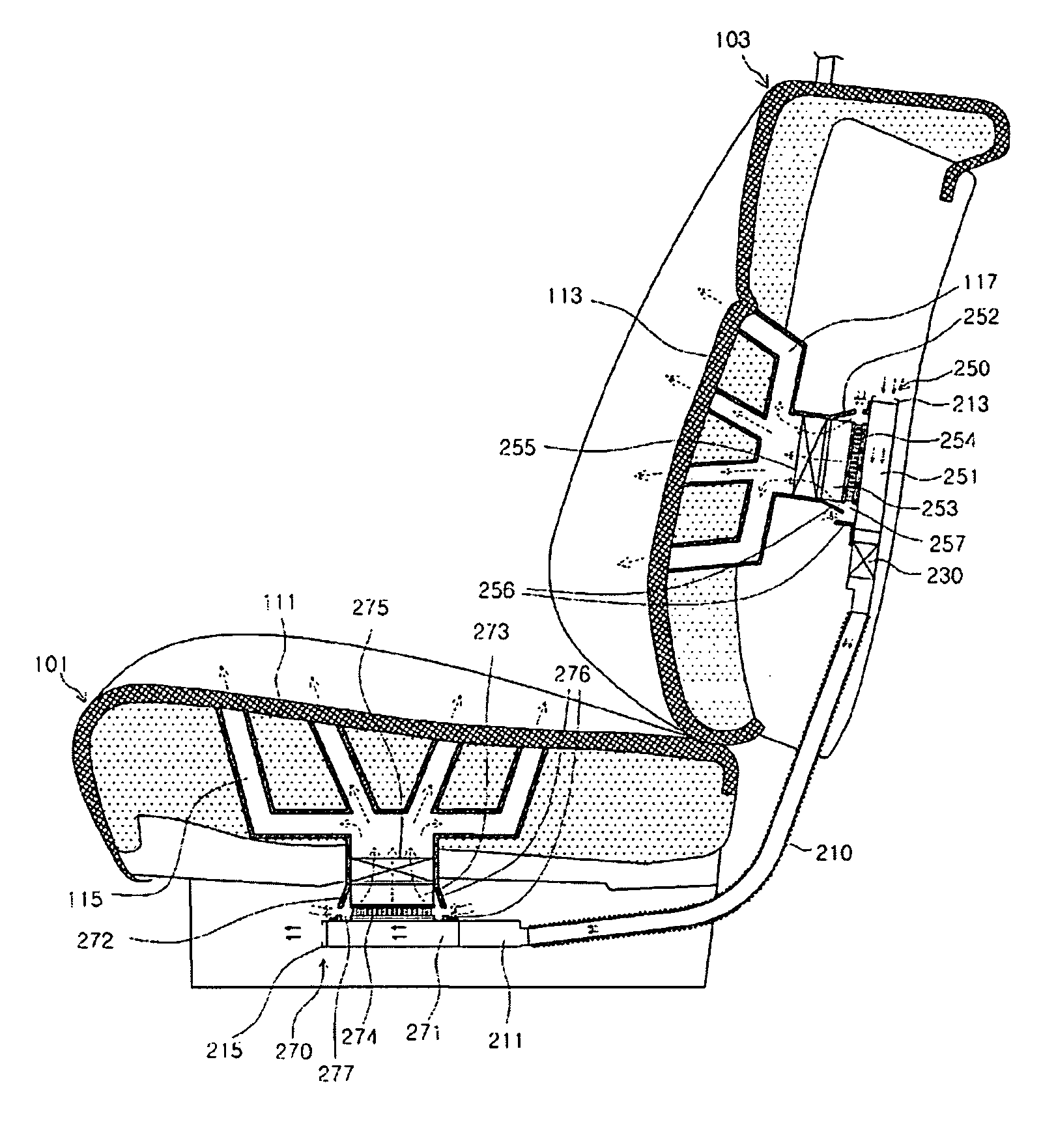 Temperature control system for seat of vehicles