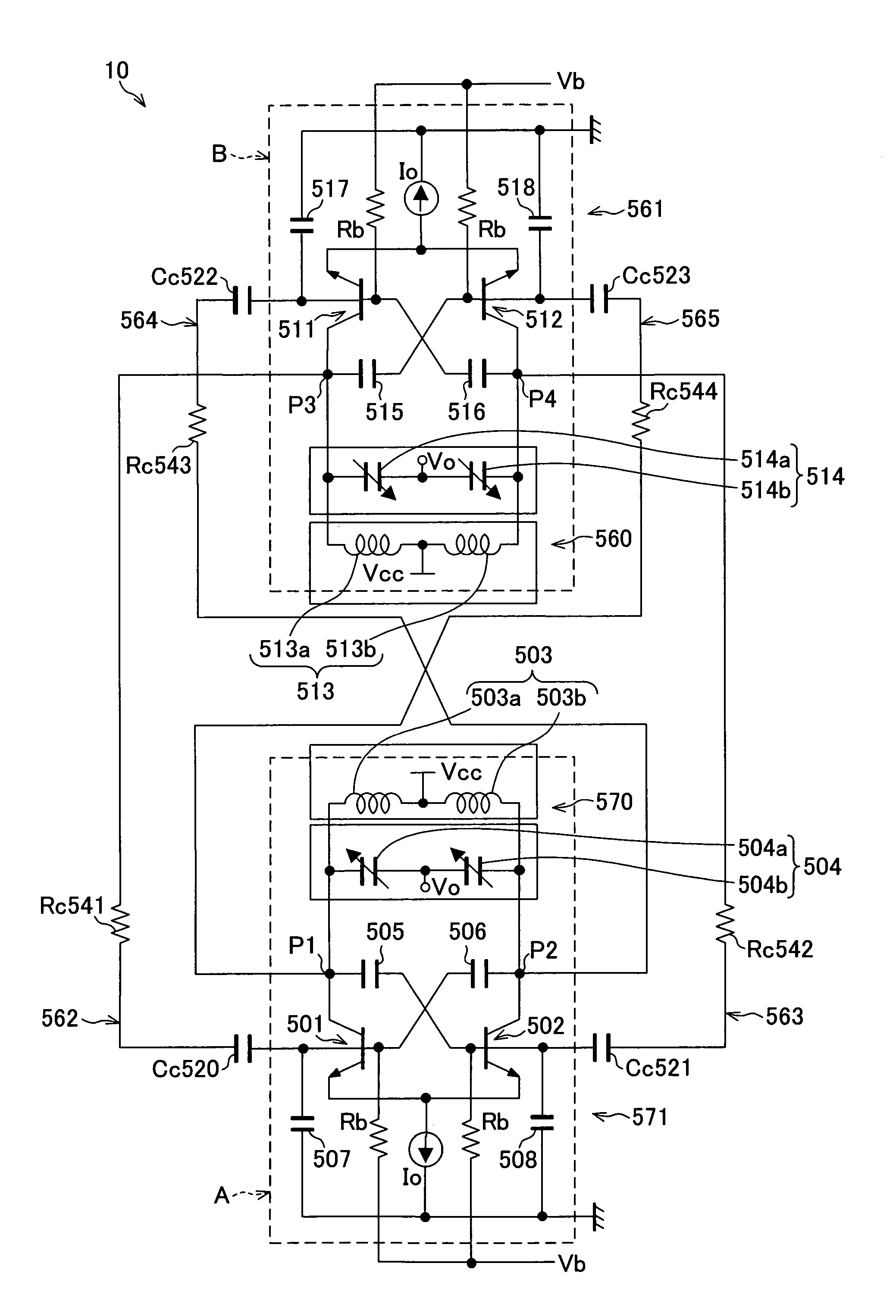 Serially RC coupled quadrature oscillator