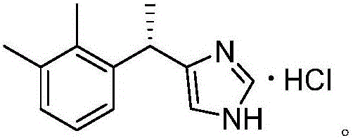 Preparation process of dexmedetomidine hydrochloride for ICU (intensive care unit) sedation and analgesia