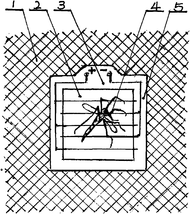 Mosquito net with safe electric mosquito dispelling device and screen door and window