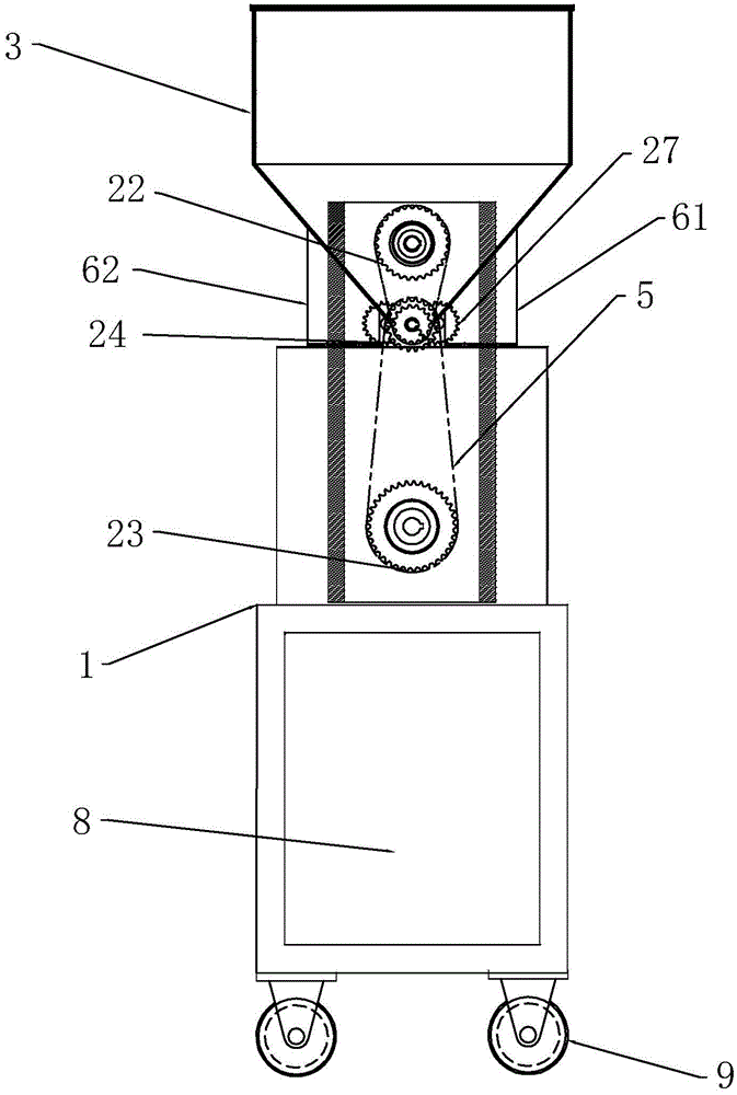 Horizontal stuffing feeding machine