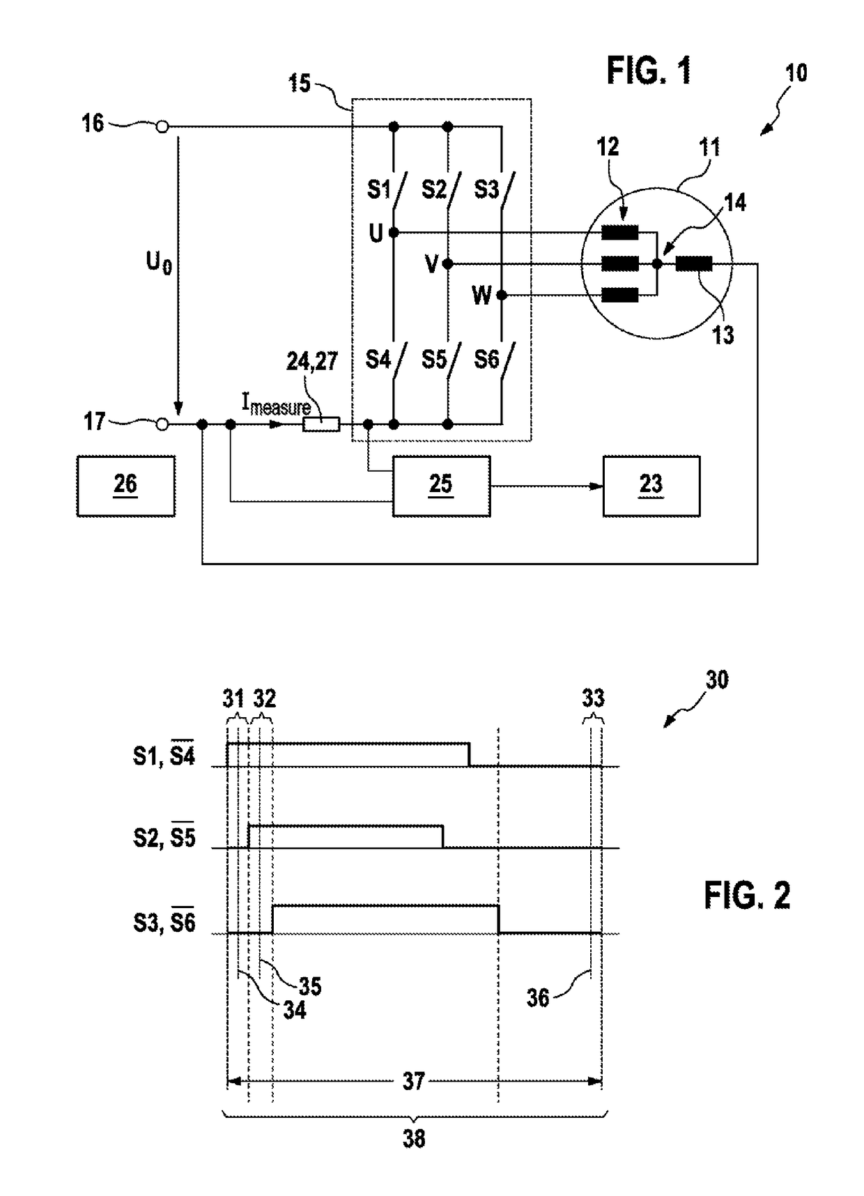 Method and device for determining phase currents and an excitation current of an electrical machine, and motor system