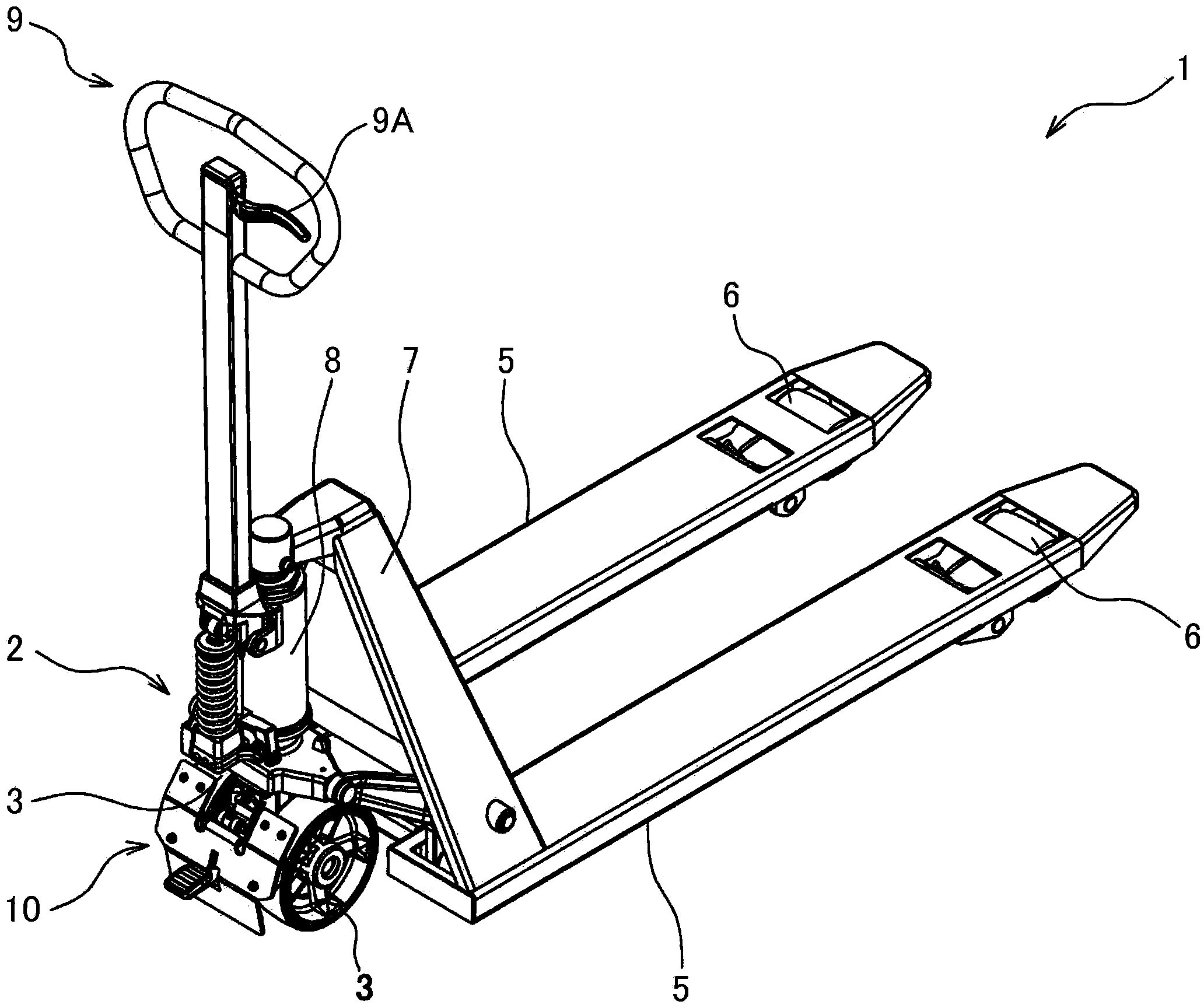 Brake apparatus of manual pallet truck