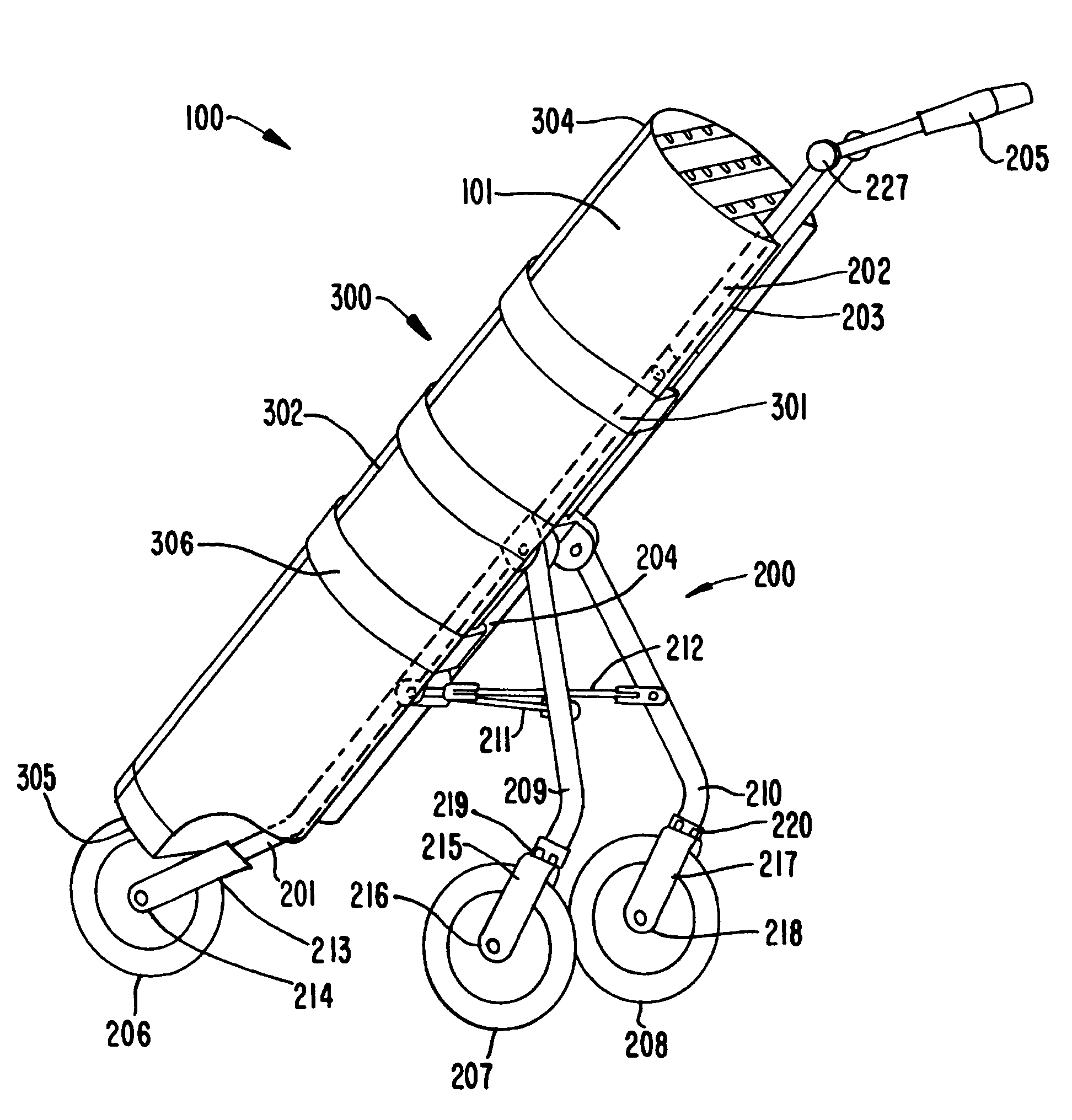 Sports bag with integral transportation system