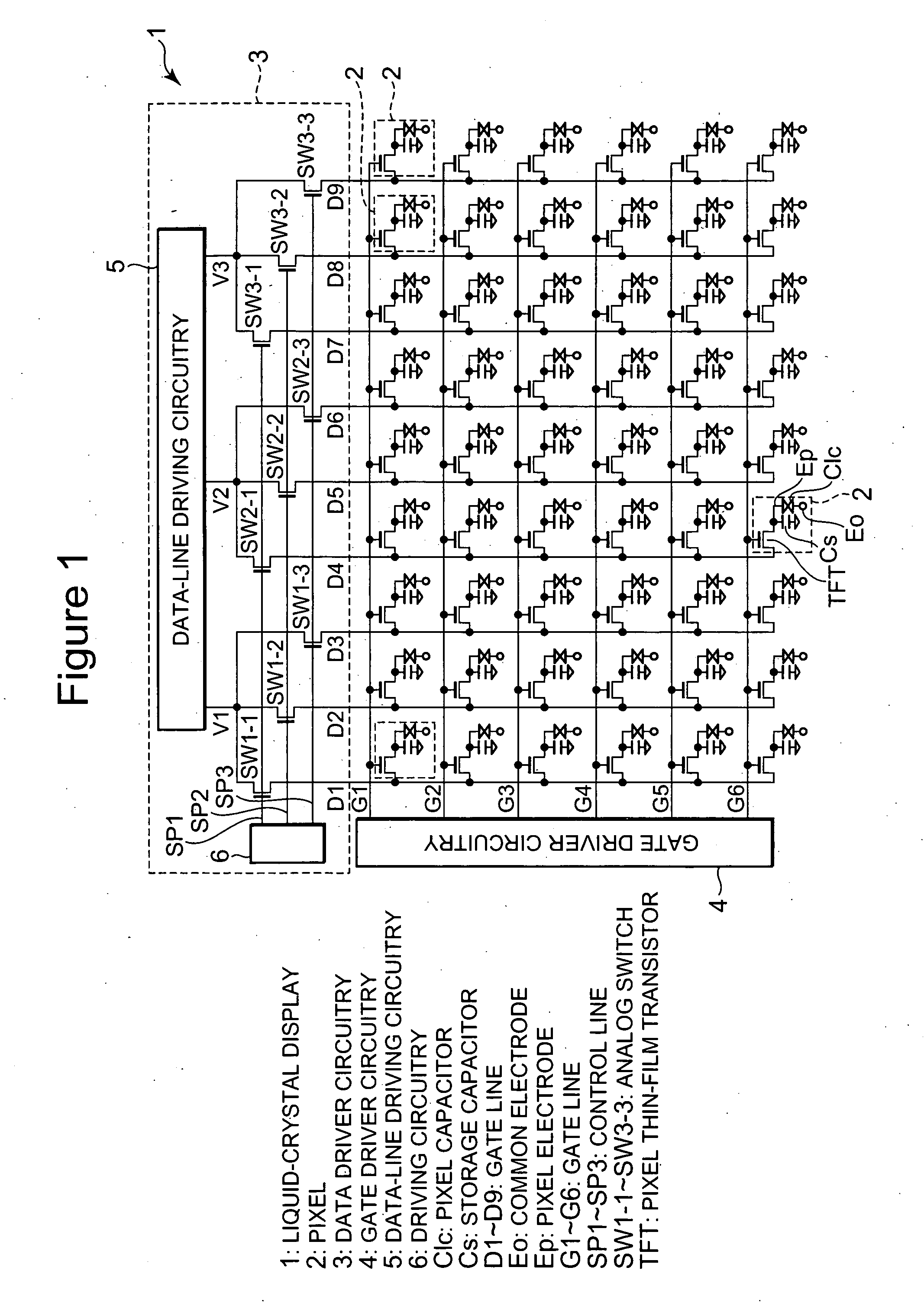 Liquid-crystal display, projector system, portable terminal unit, and method of driving liquid-crystal display