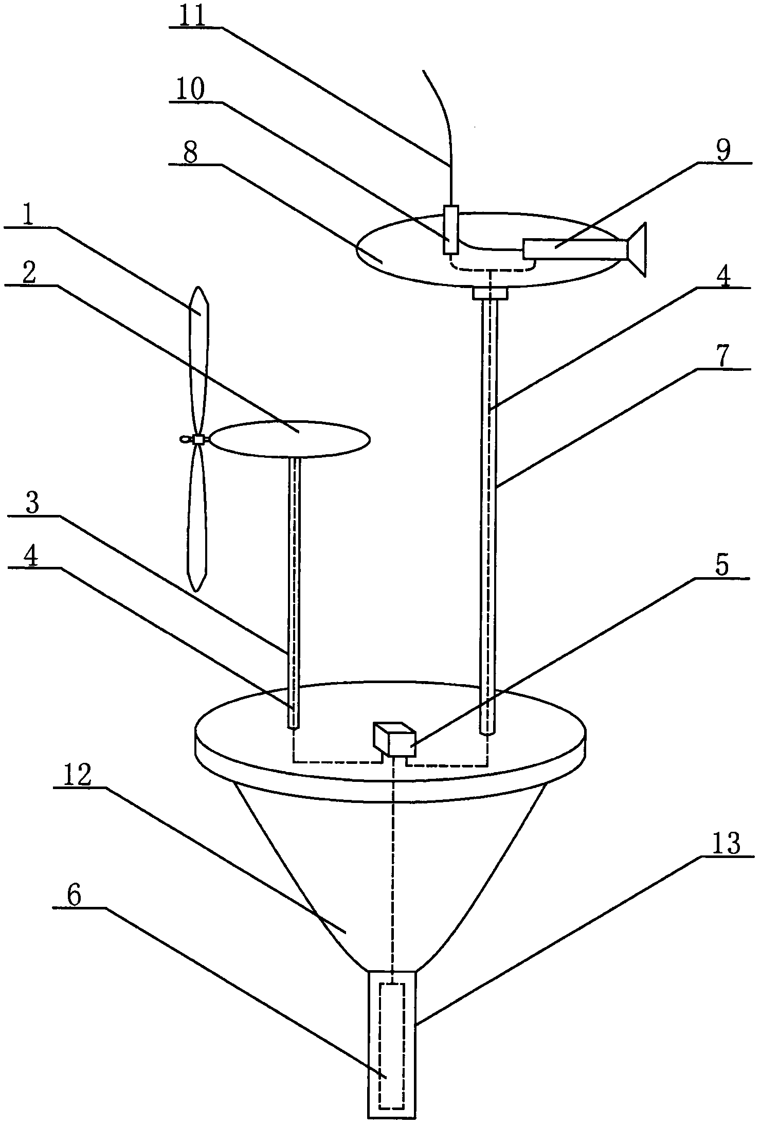 Tsunami warning device of wind power generation system for supplying power to image sensor