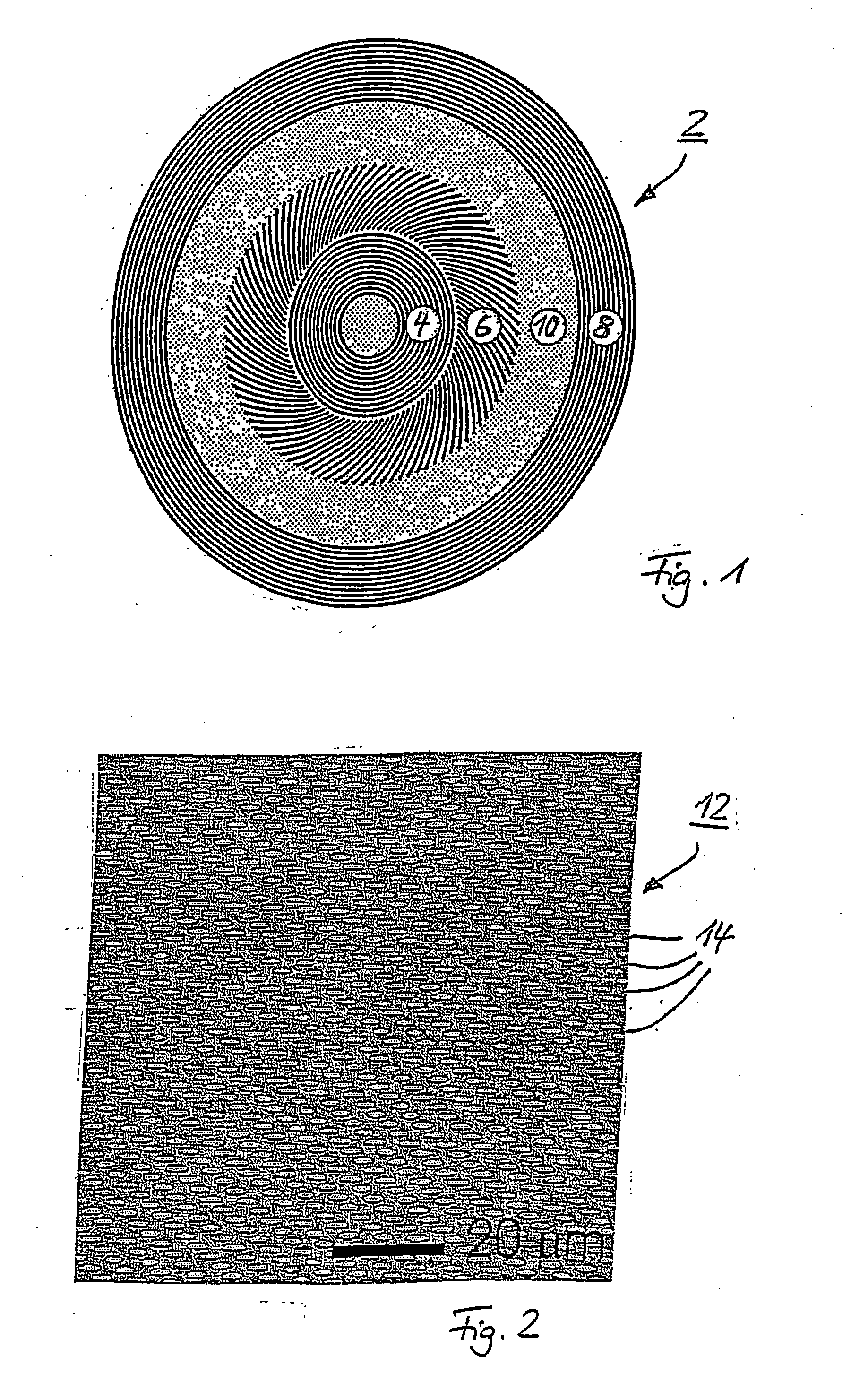 Method for generating a circular periodic structure on a basic support material