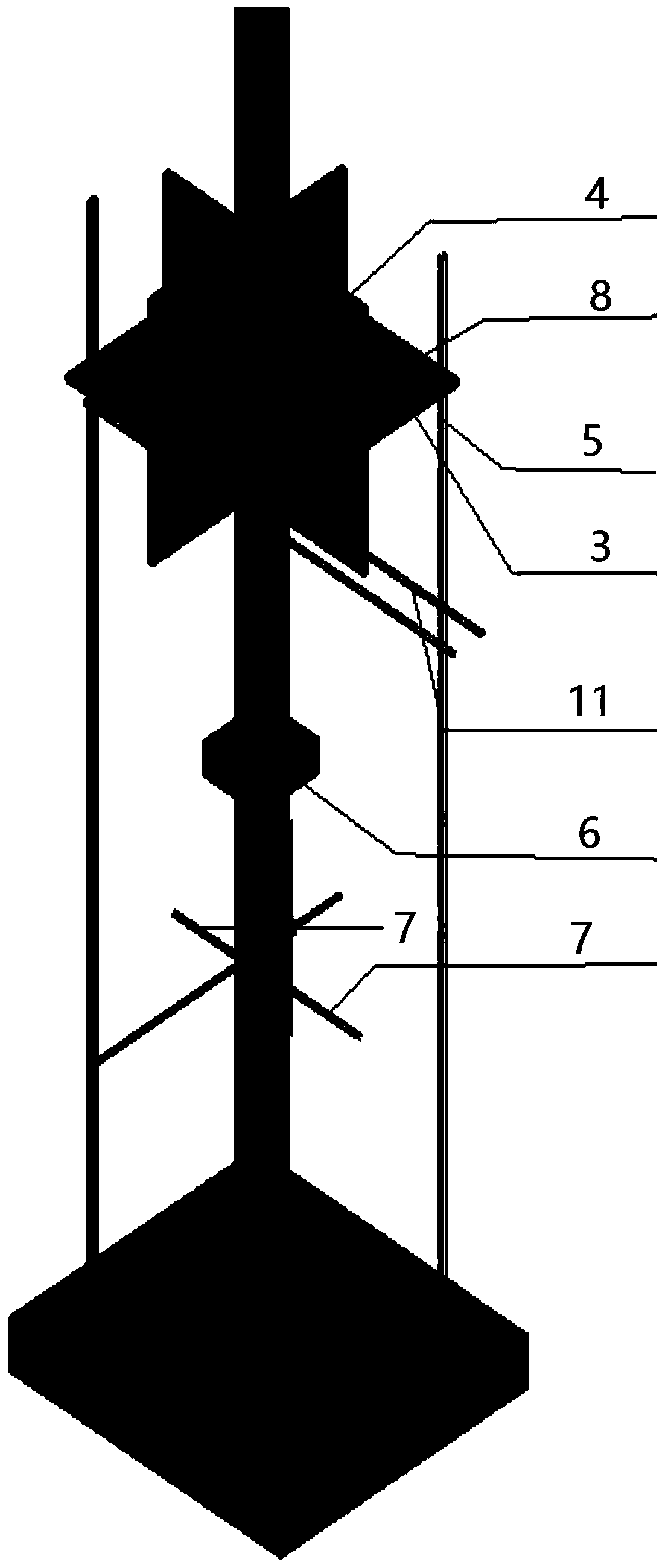 Concrete pouring construction structure and method for super-high column with built-in cross-shaped partition sheet