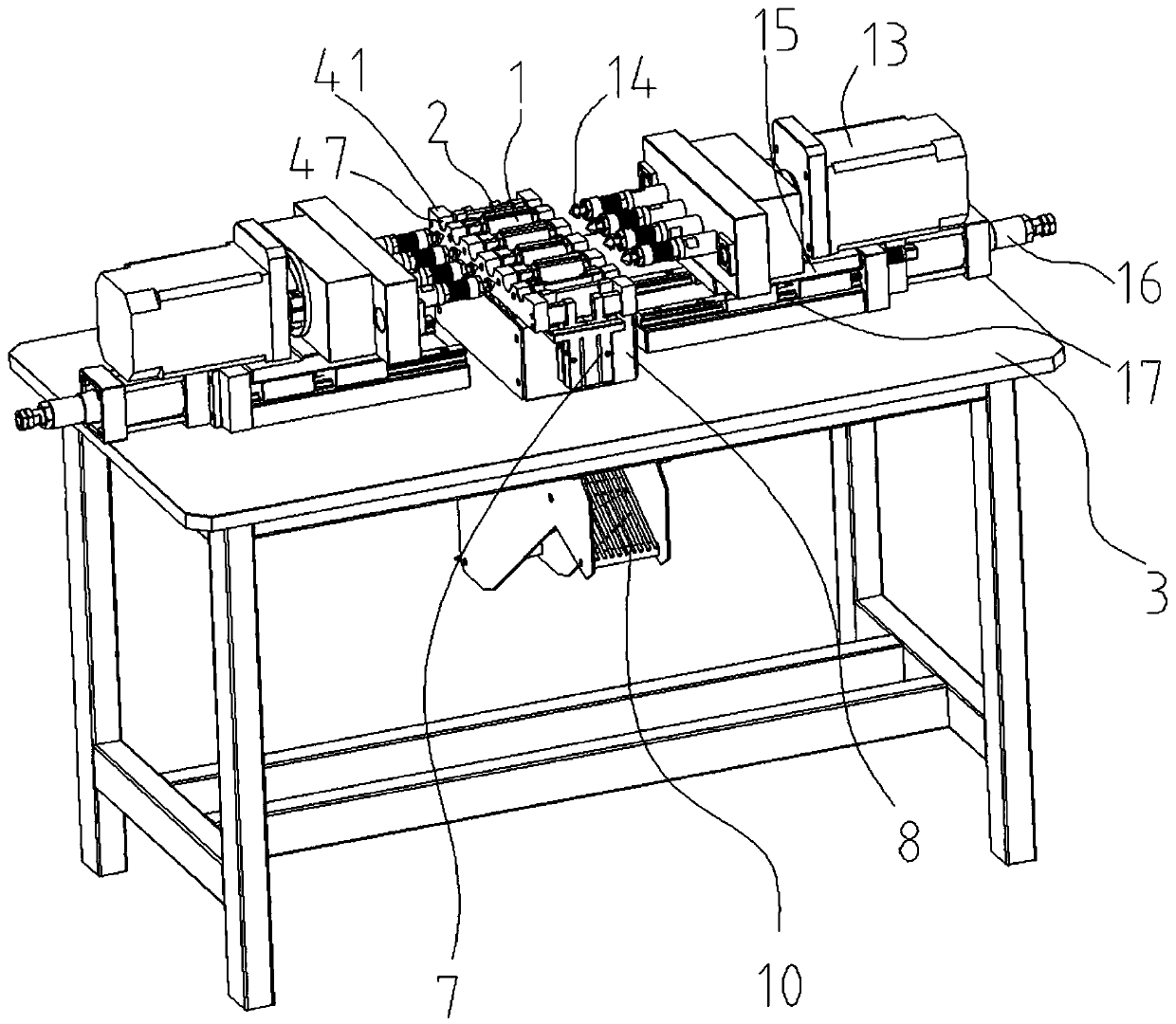 Double-end chamfering device