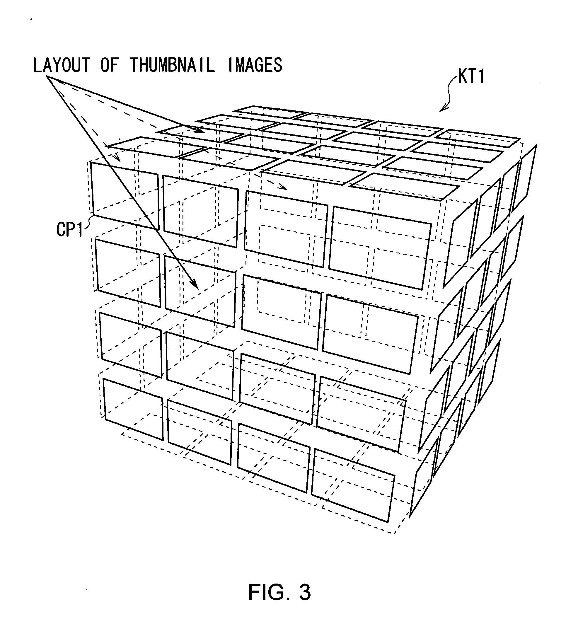 Three-dimensional object display apparatus, three-dimensional object switching display method, three-dimensional object display program and graphical user interface
