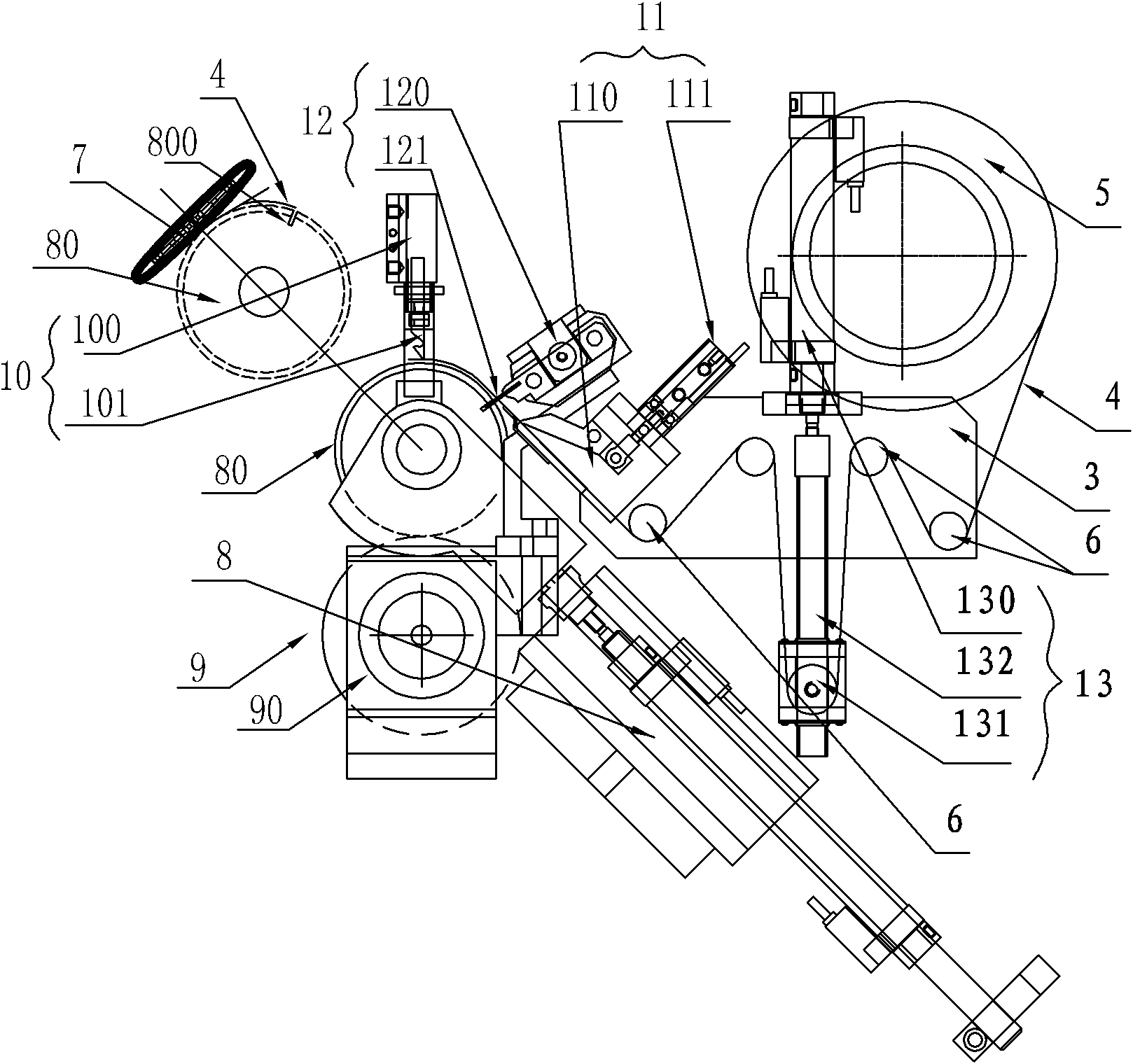Fully automatic tape pasting mechanism
