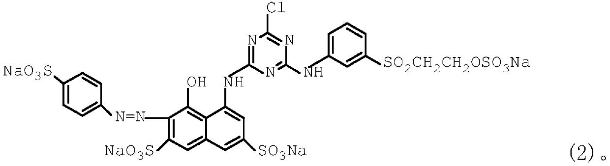 A kind of composite bright red reactive dye and its preparation method and application