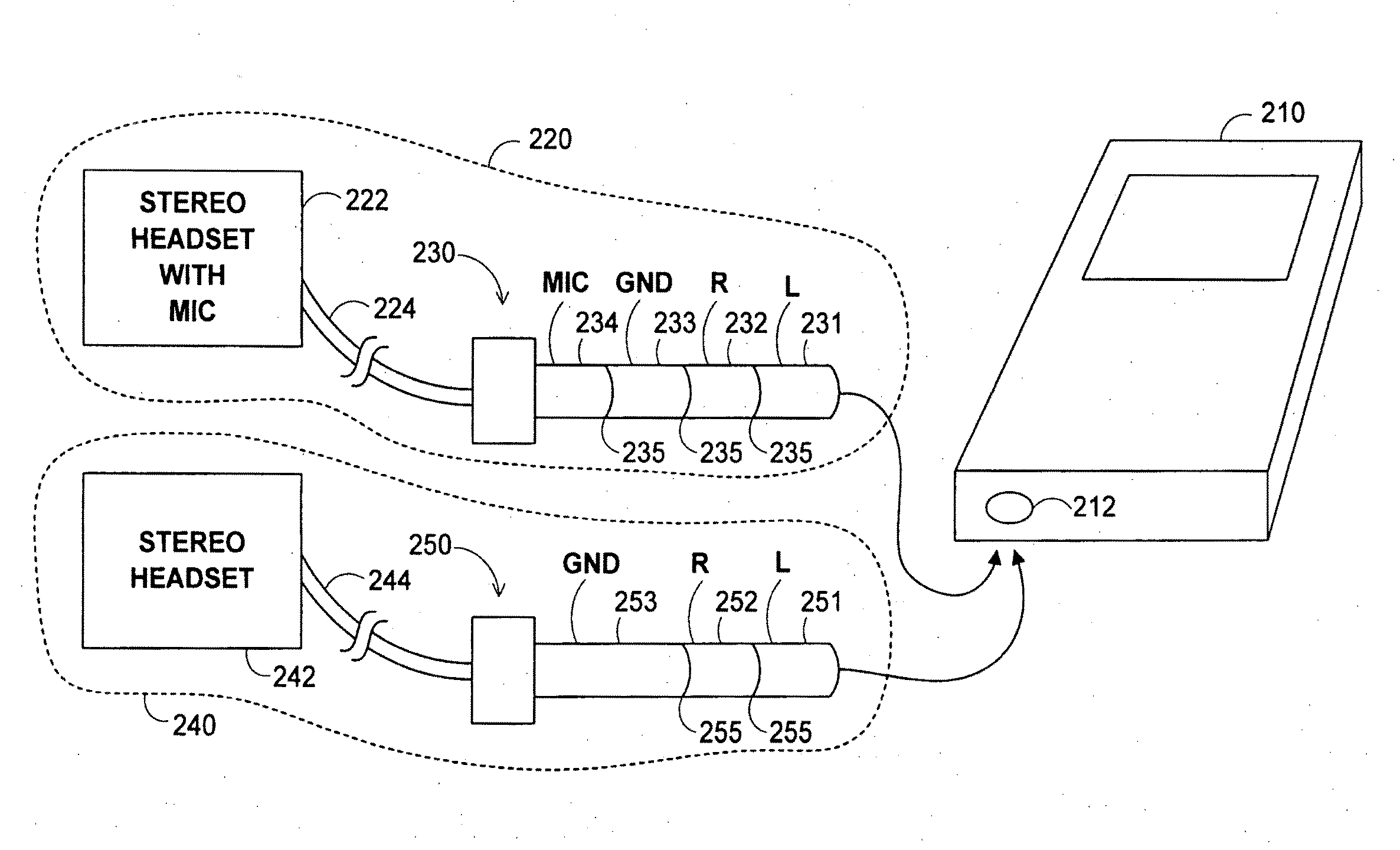 Audio i o headset plug and plug detection circuitry