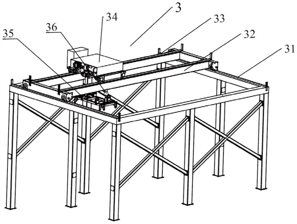 Hoisting type locomotive battery swap station and battery swap method