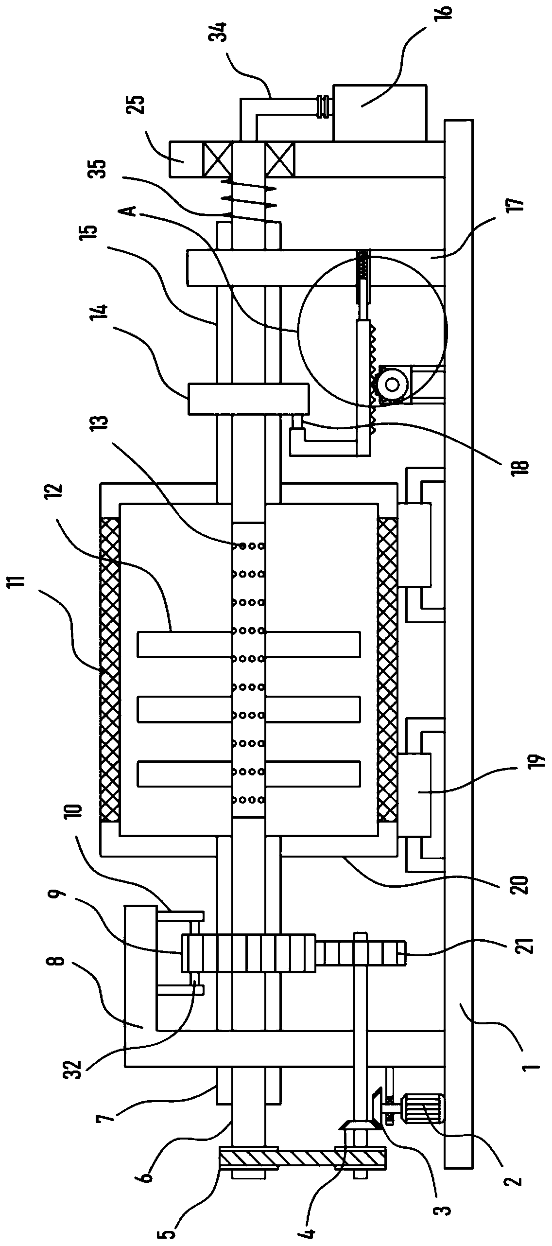 Plastic particle raw material drying device for plastic product production