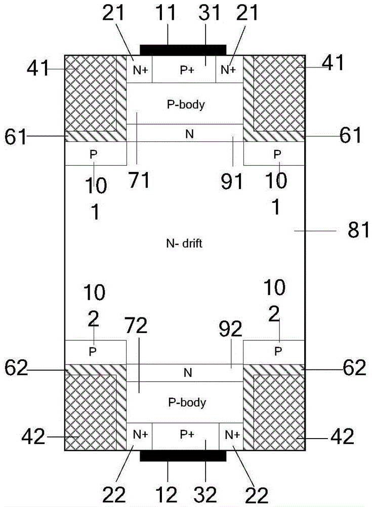 A kind of bidirectional igbt device and manufacturing method thereof