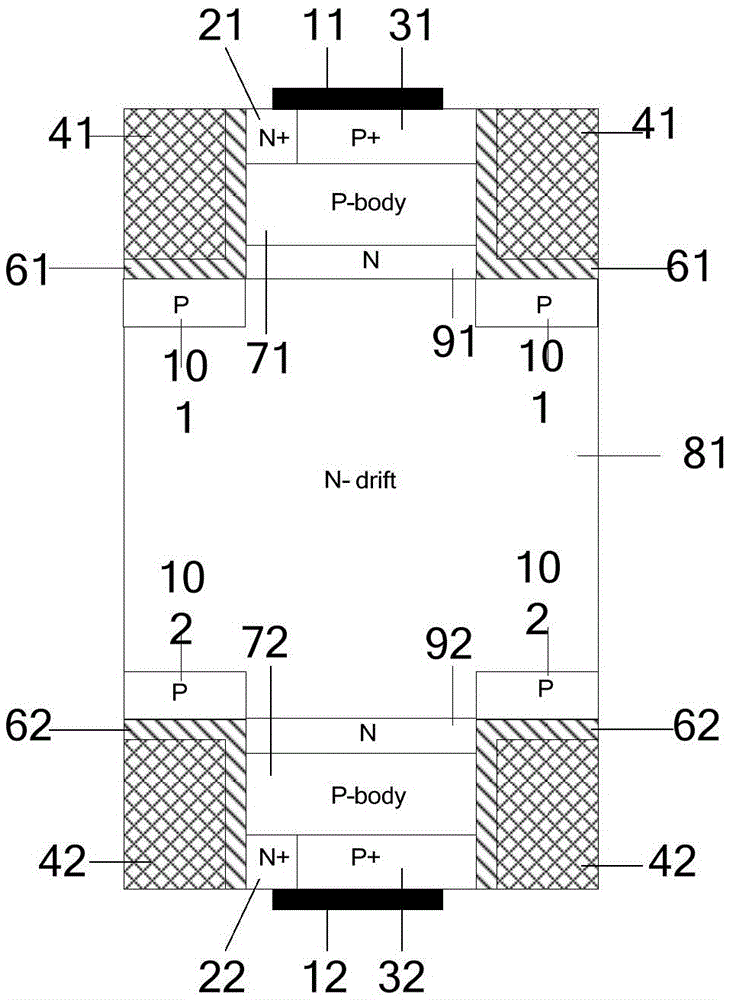 A kind of bidirectional igbt device and manufacturing method thereof
