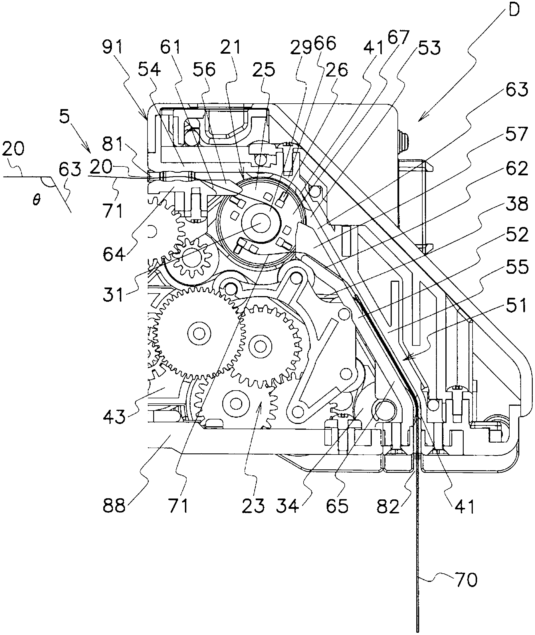 Rotary anti-pullback unit of fletched fins