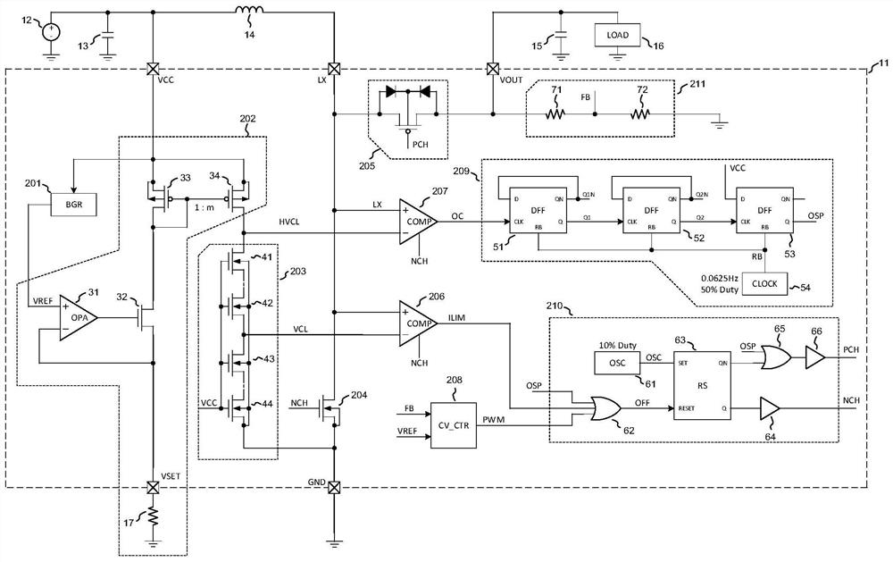 Circuit for direct-current synchronous boosting