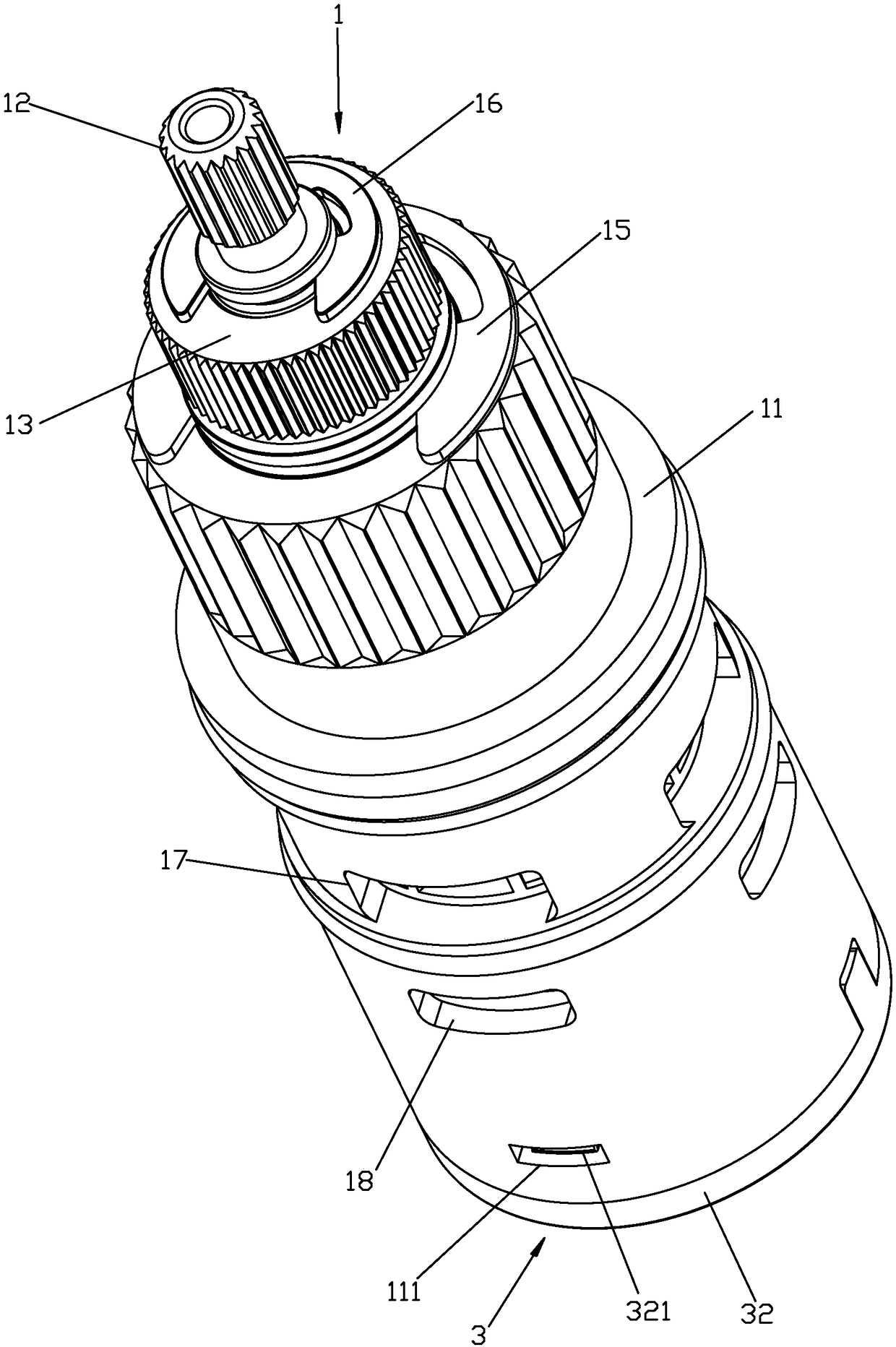 Switching temperature control valve core