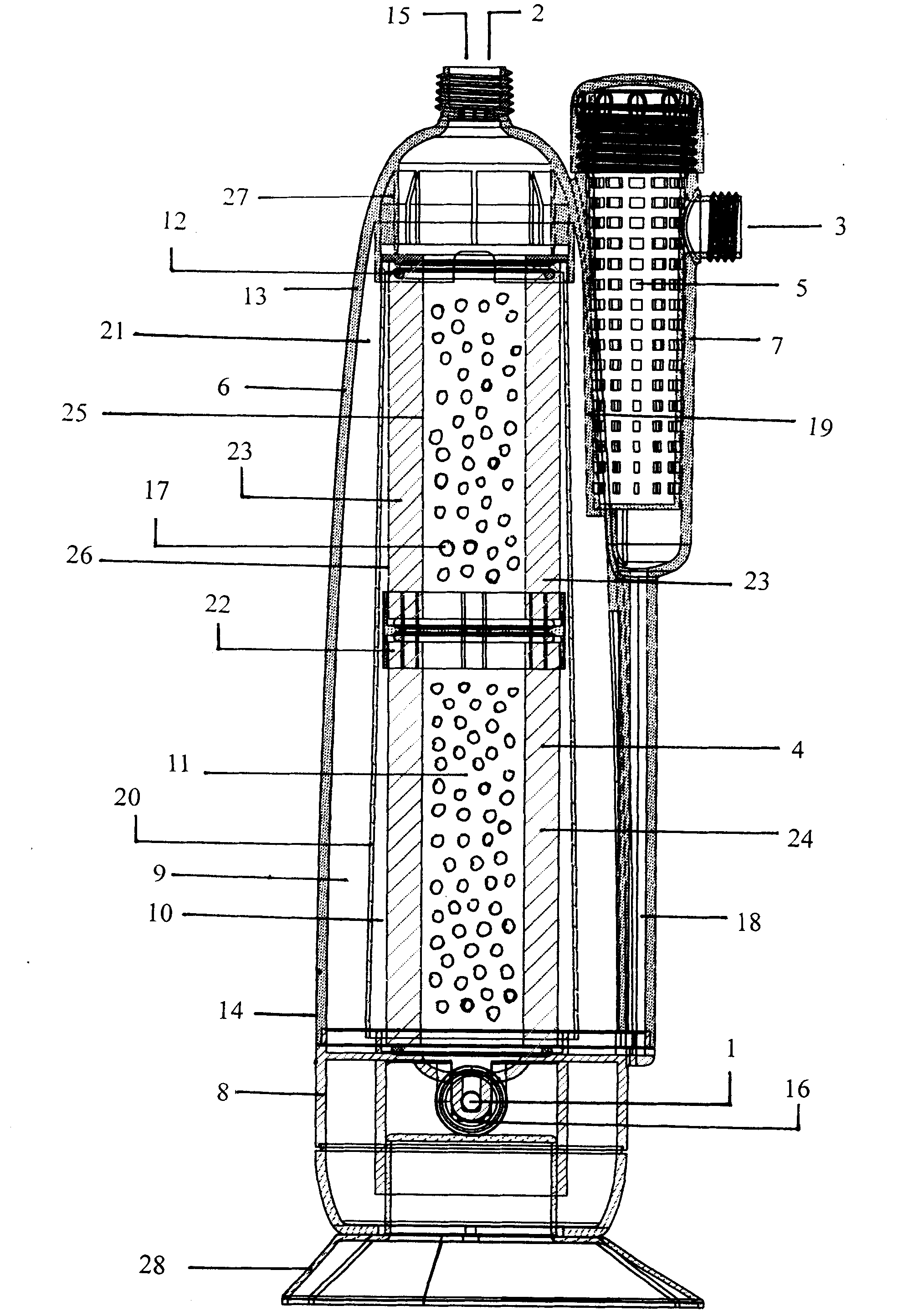 Automatic rolling water purifying, oxygenating and distributing machine