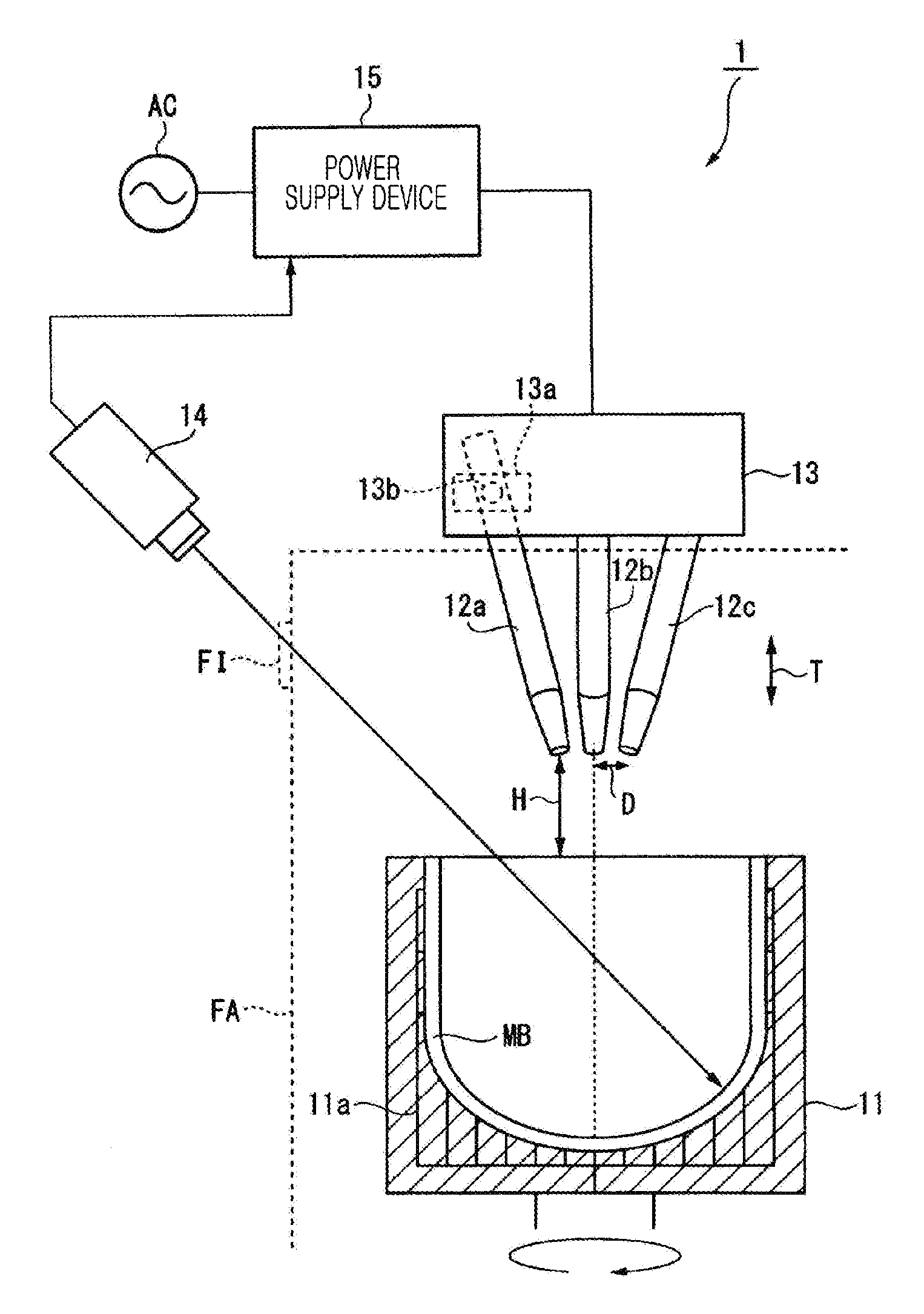 Apparatus for manufacturing vitreous silica crucible