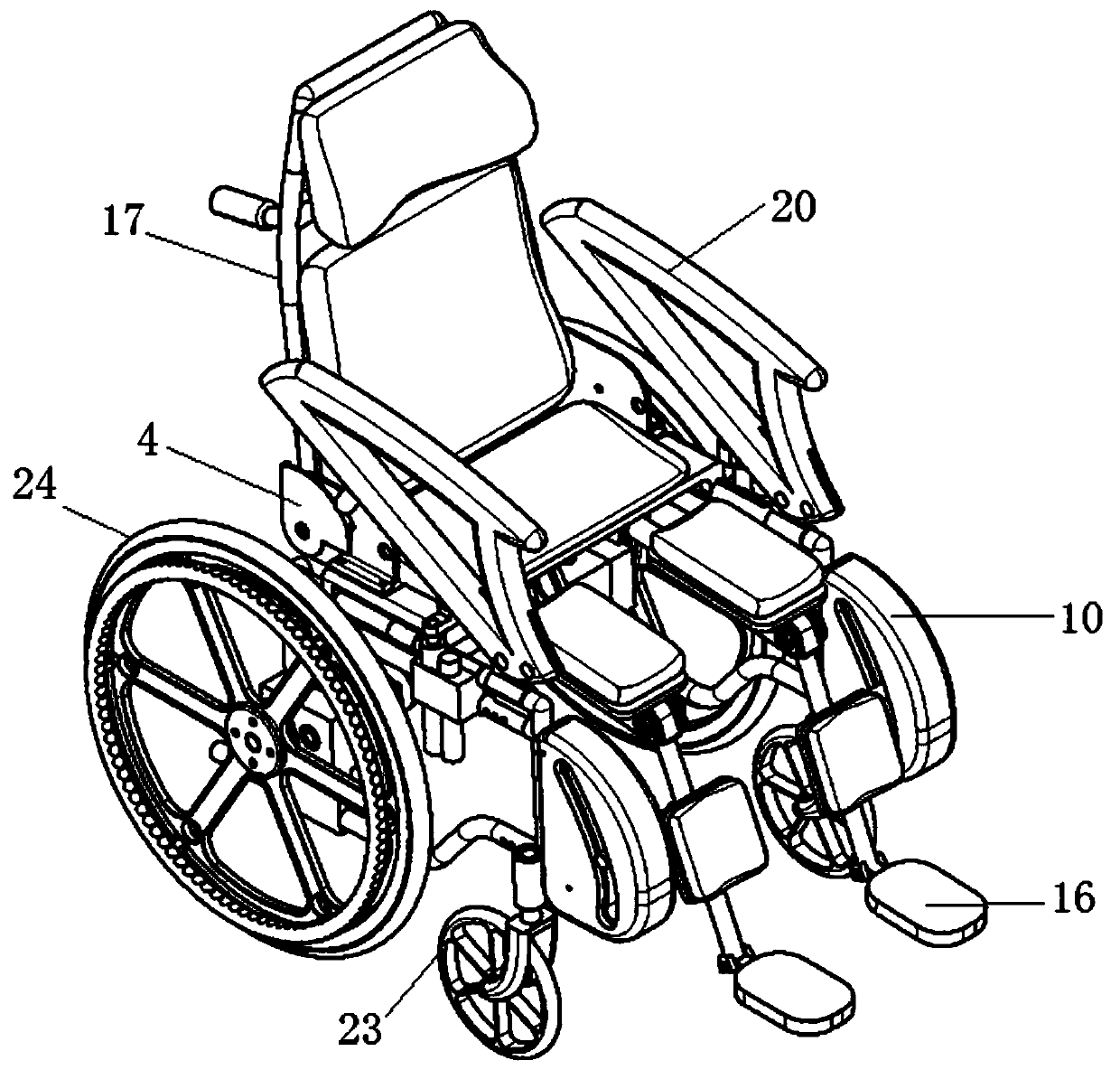 Lower limb rehabilitation exercise wheelchair