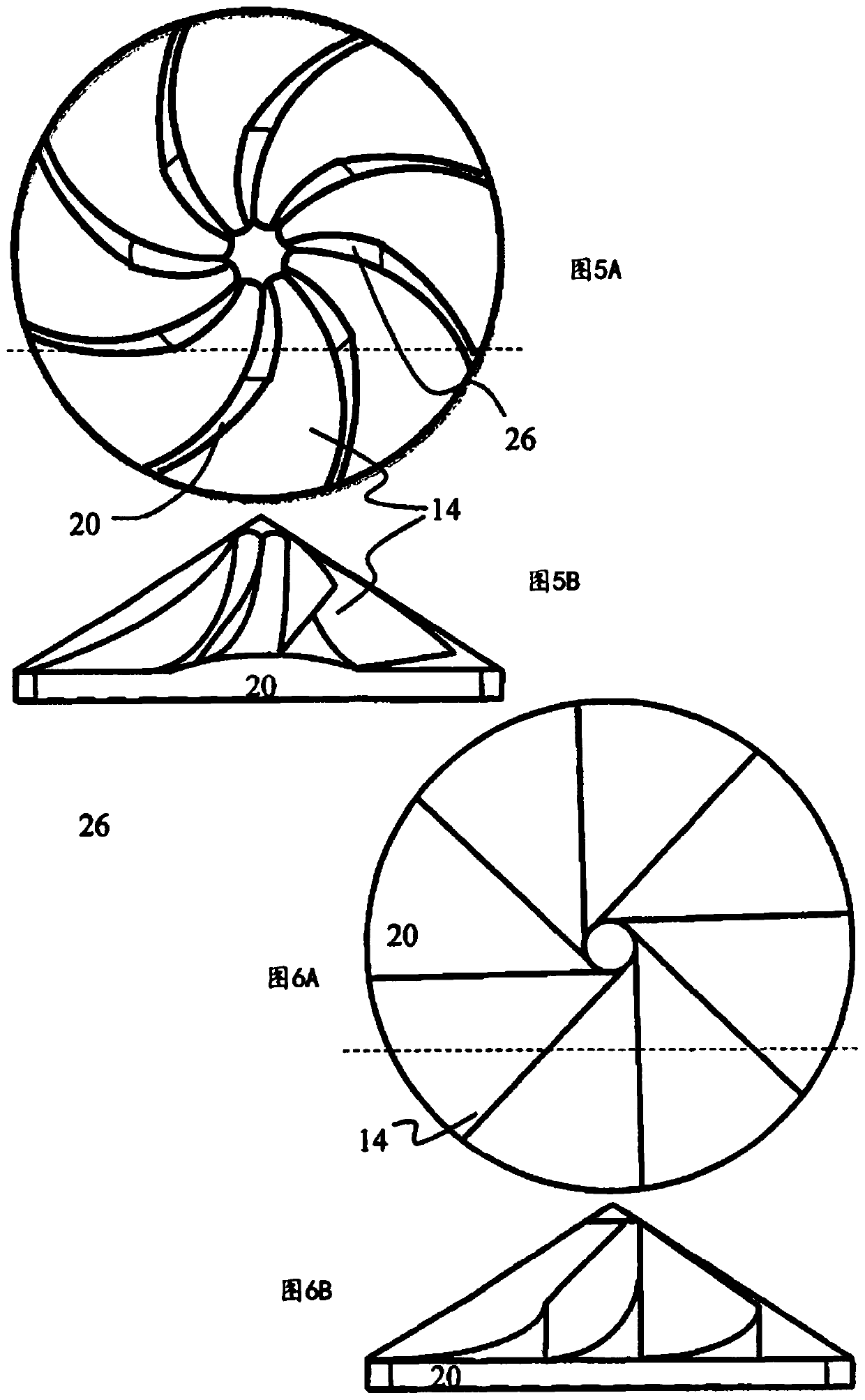 Valve with guide vanes for coolant for internal combustion engines