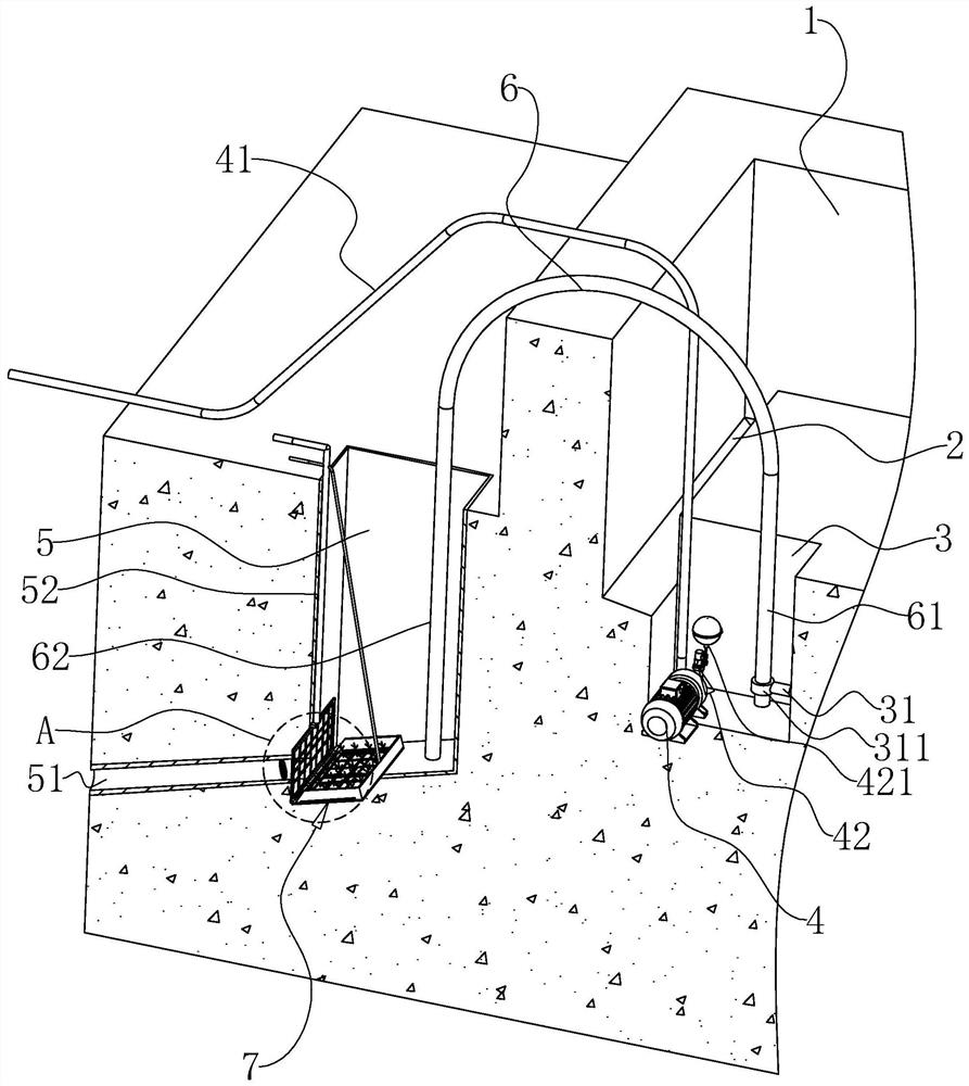Automated drainage system for buildings and construction method