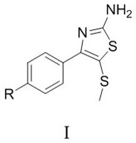 Synthetic method of 2-amino-4-aryl-5-methylthiothiazole compounds