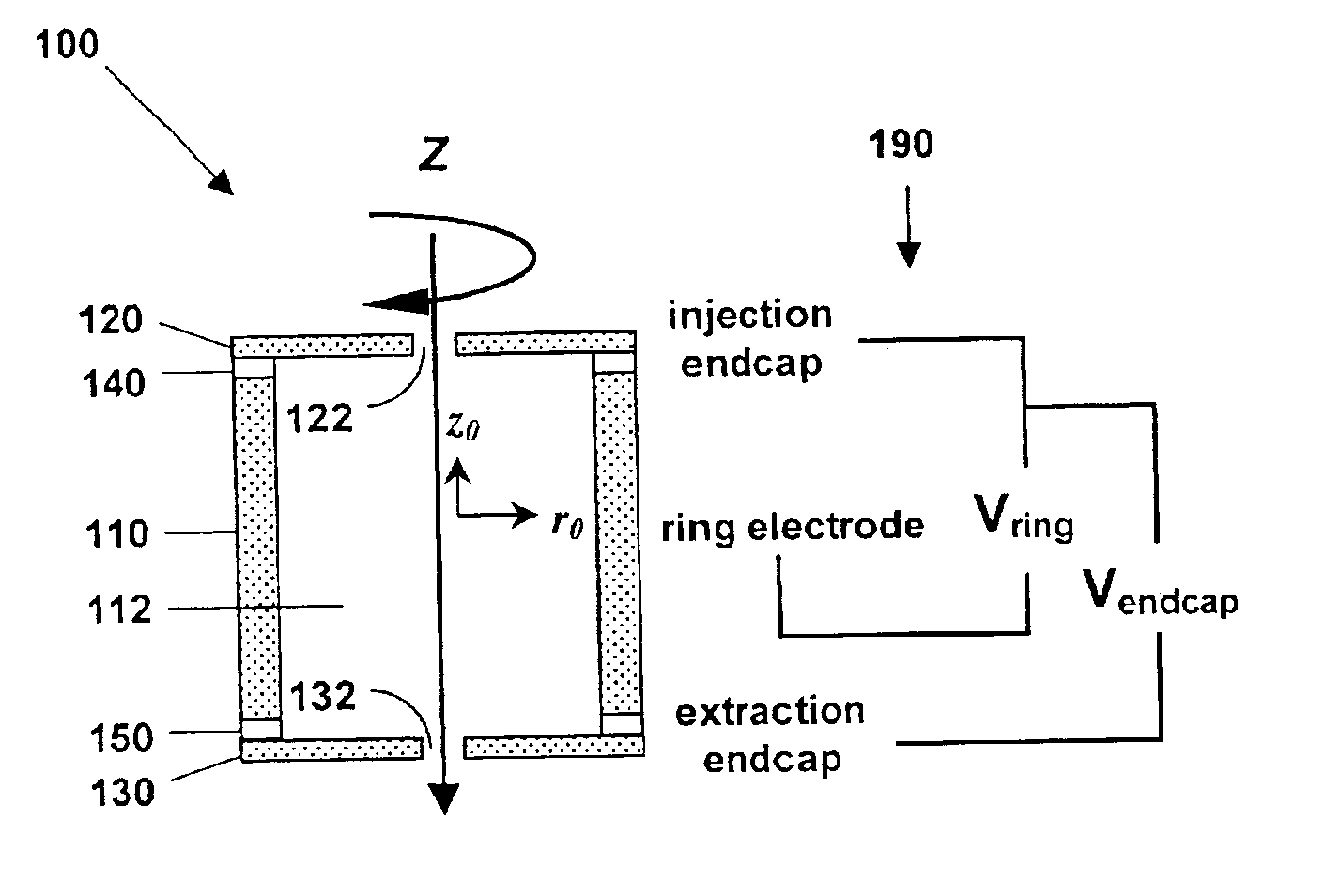 Microfabricated cylindrical ion trap